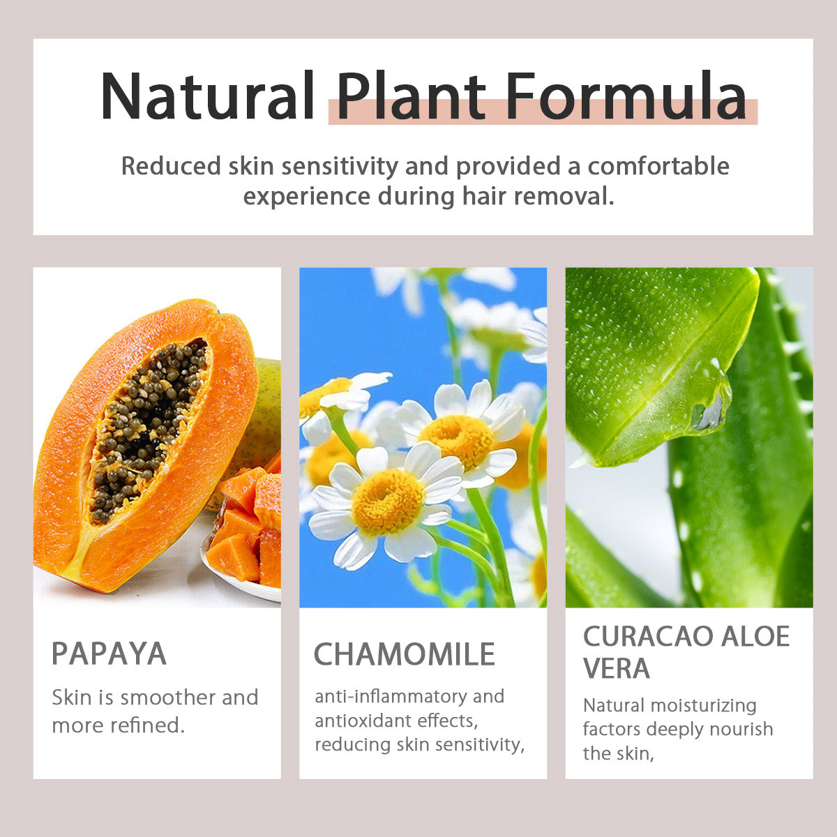 OEM ODM 100ml Papaya Summer Beach Bikini Ten Minutes Hair Removal Hair Removal Spray Inhibit the Growth of Hair