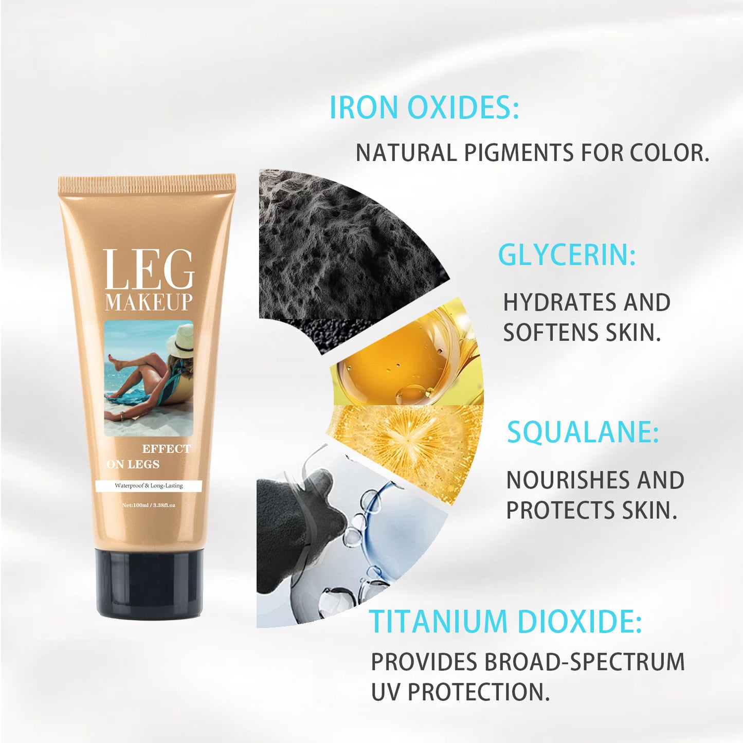 Cosmetics Supply Chain 100ML Beige Waterproof Long-lasting Makeup Leg Concealer