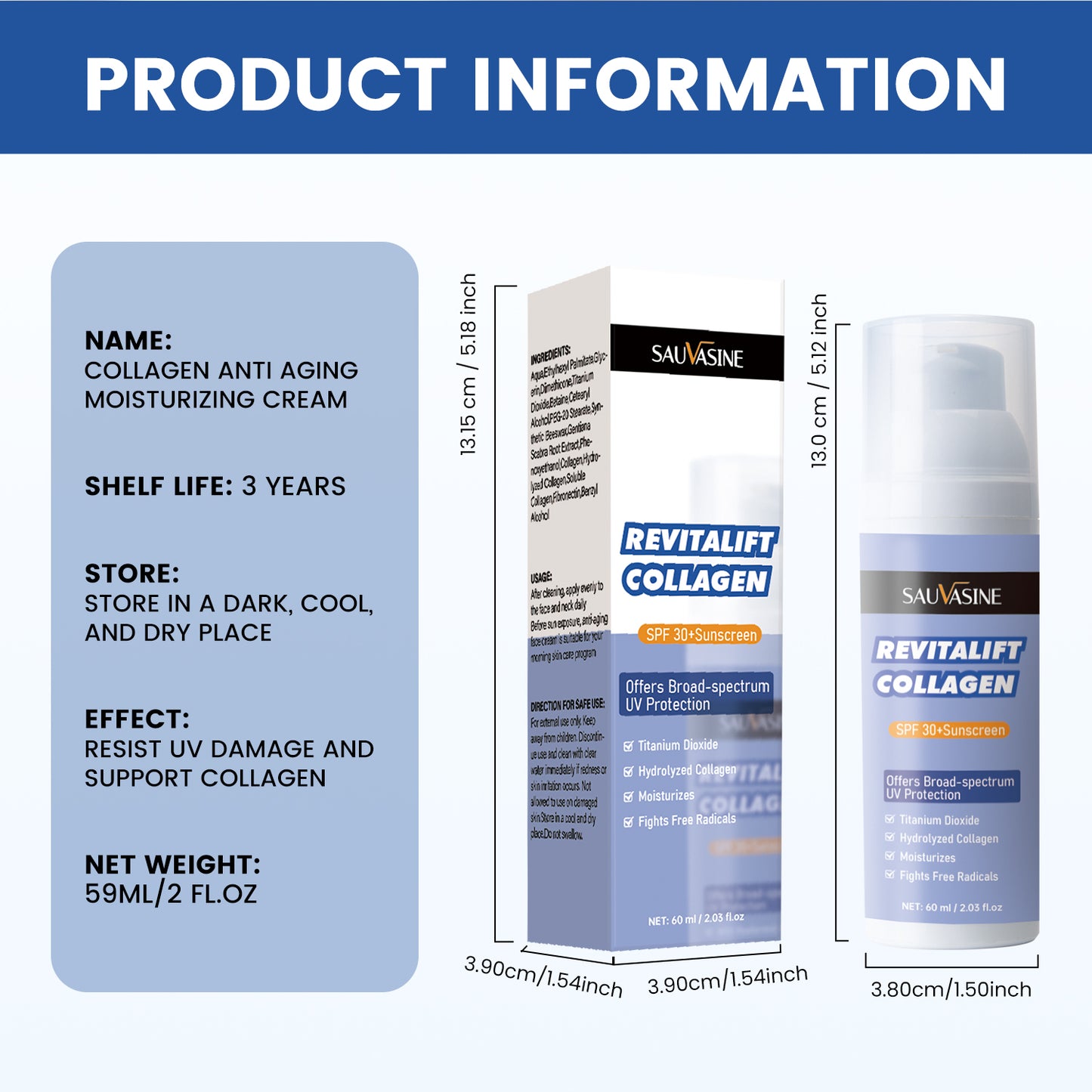 60ML OEM ODM Wholesale SPF30 Moisturizing Repairing Sun Protection Broad Spectrum Sunscreen Collagen Sunscreen