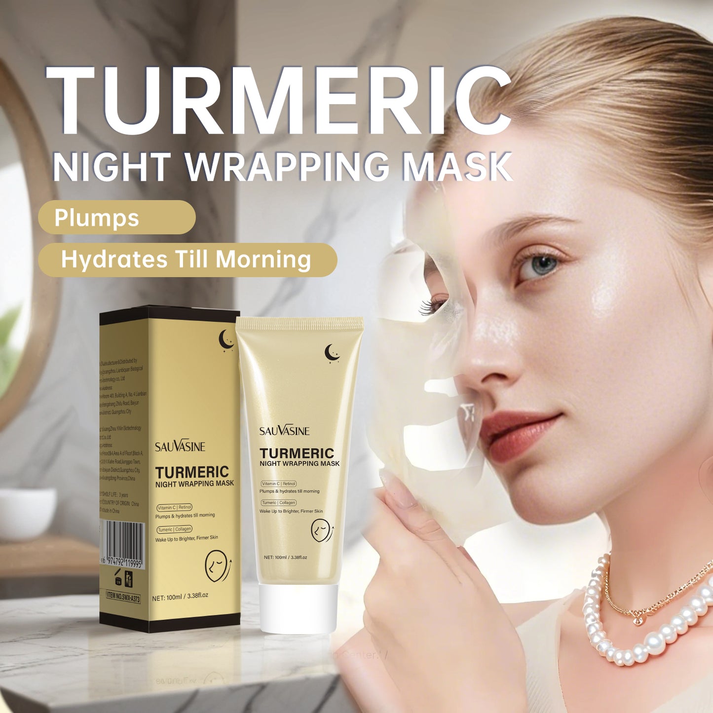 100ML Custom Logo Anti-aging Firming Moisturizing Turmeric Peeling Wrapping Mask