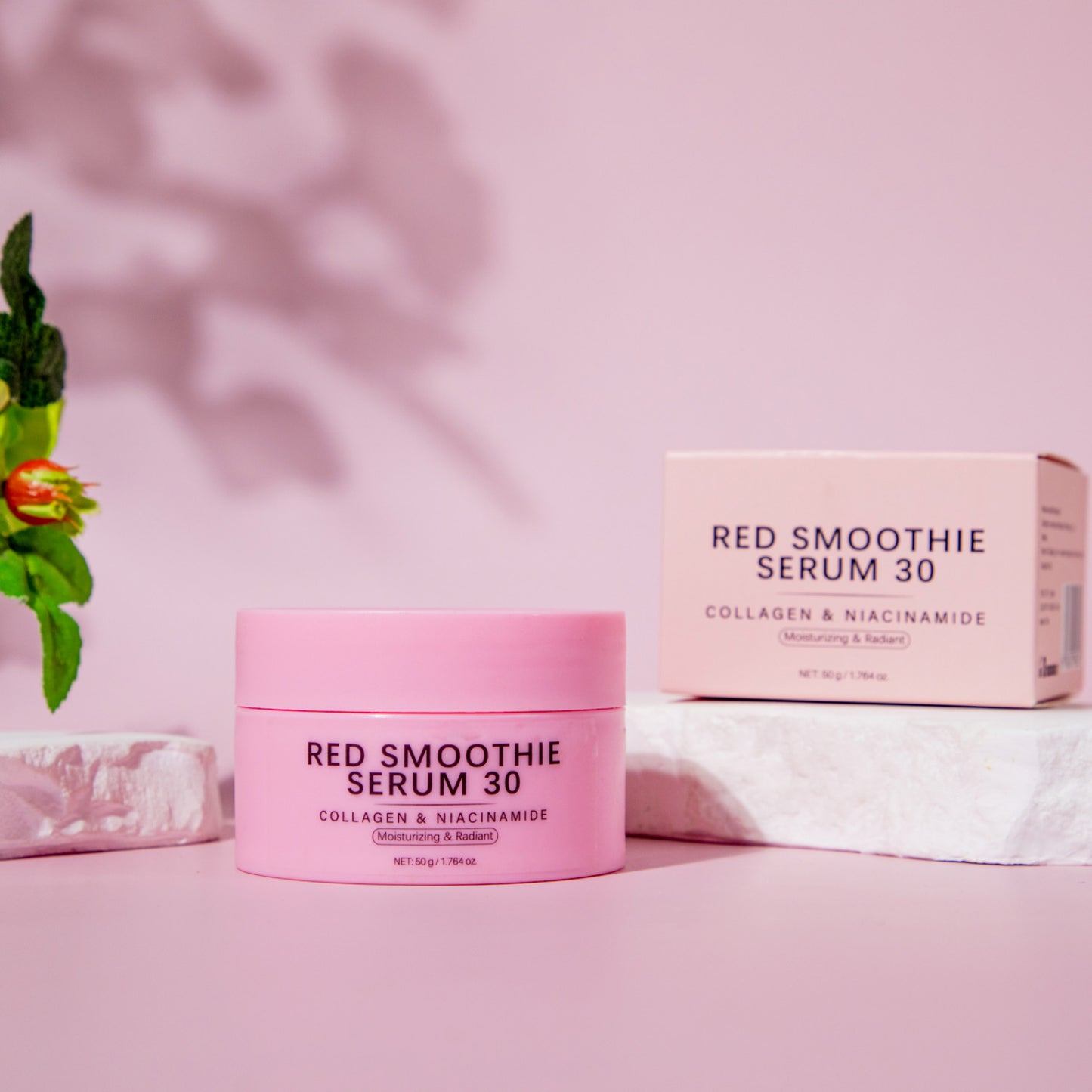 Cosmetics OEM 50g Anti-aging Brightening Red Smoothie Serum