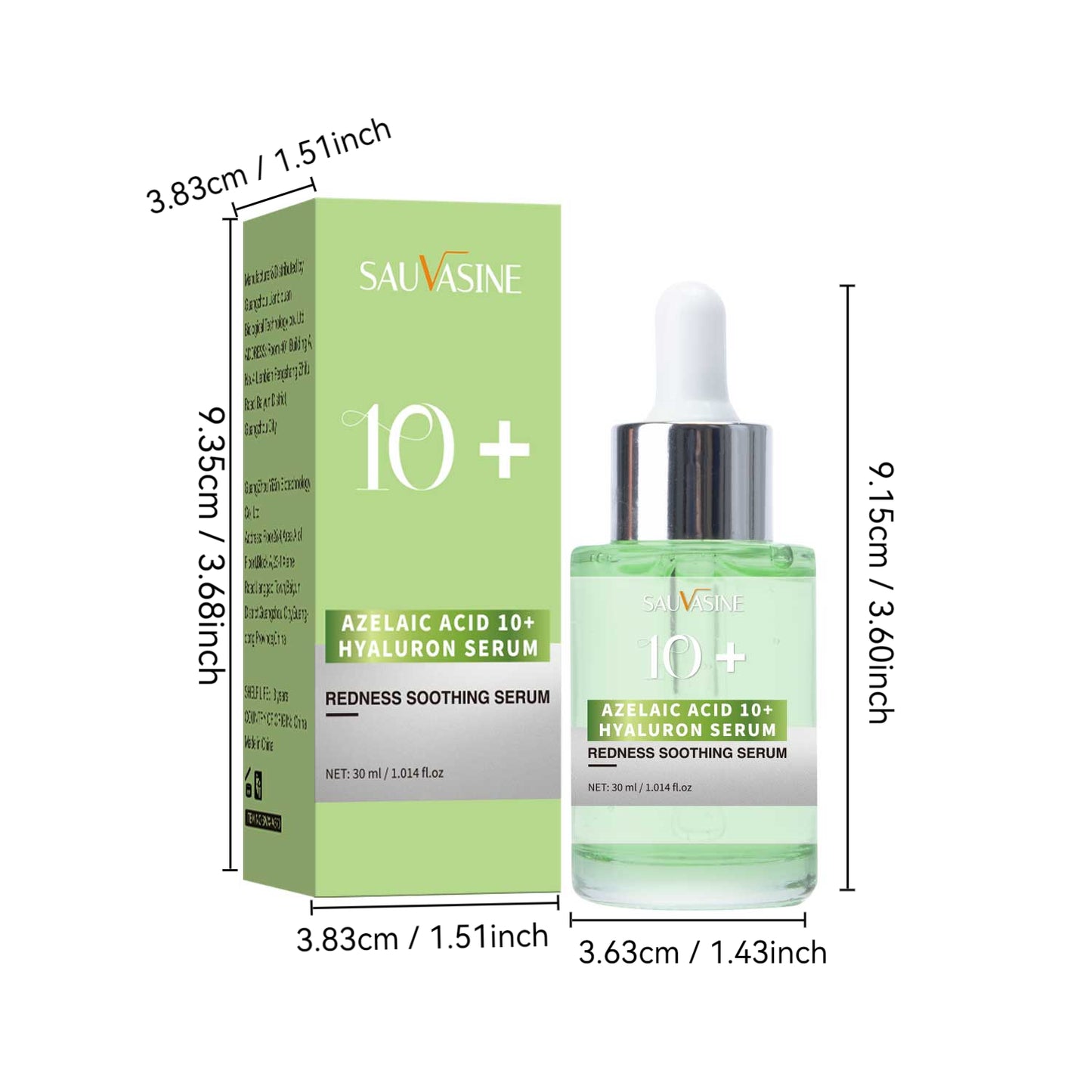 30ml Custom Logo Wholesale 10% Azelaic Acid Hyaluronic Acid Anti-acne Brightening Moisturizing Face Serum