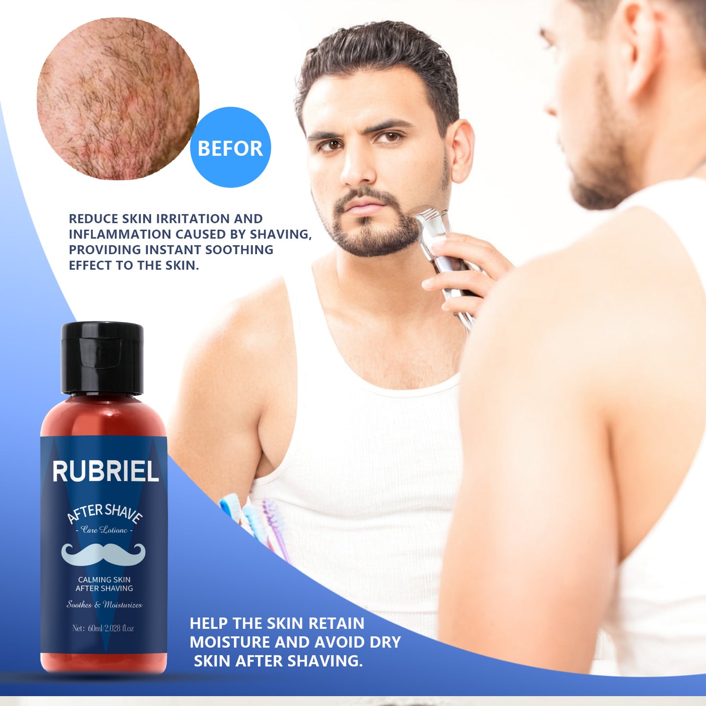 Private Label 60ML Smoothing Moisturizing After Shave Care Lotion