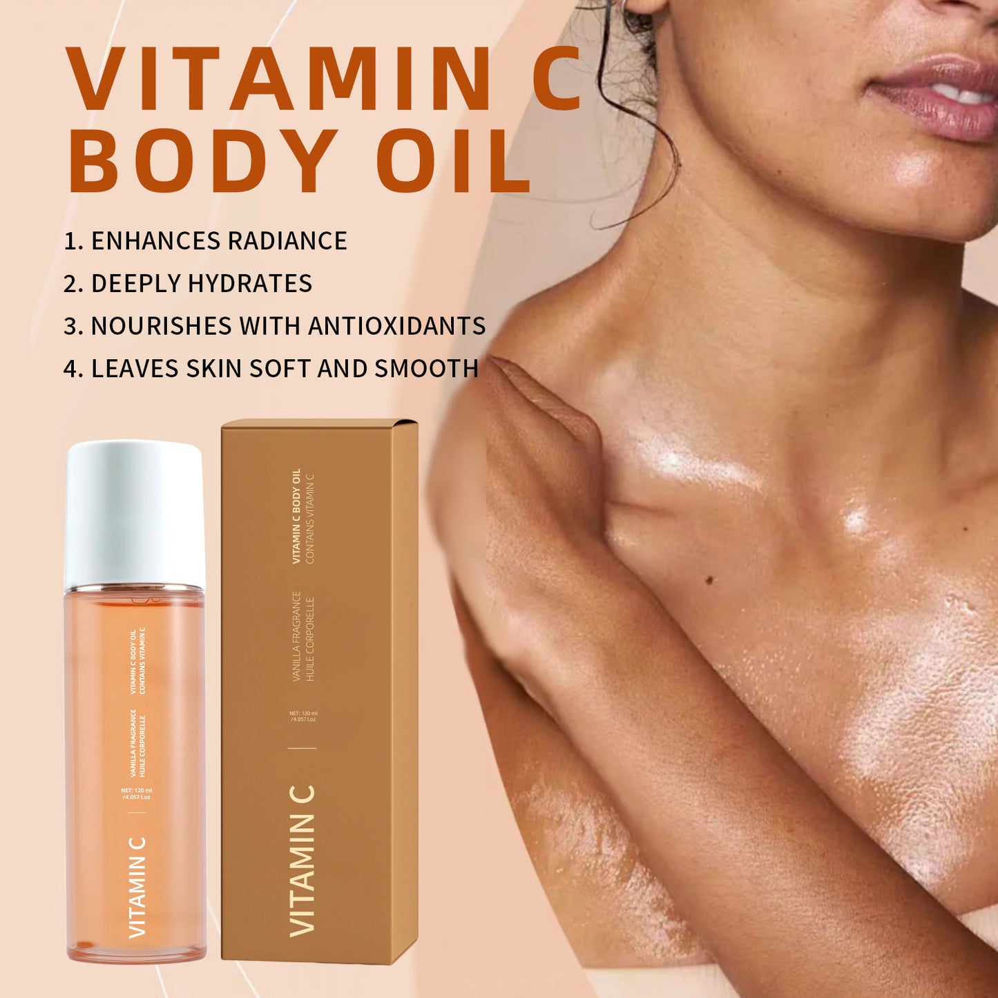 Private Label 120ML Glowing Nourishing Vitamin C Body Oil