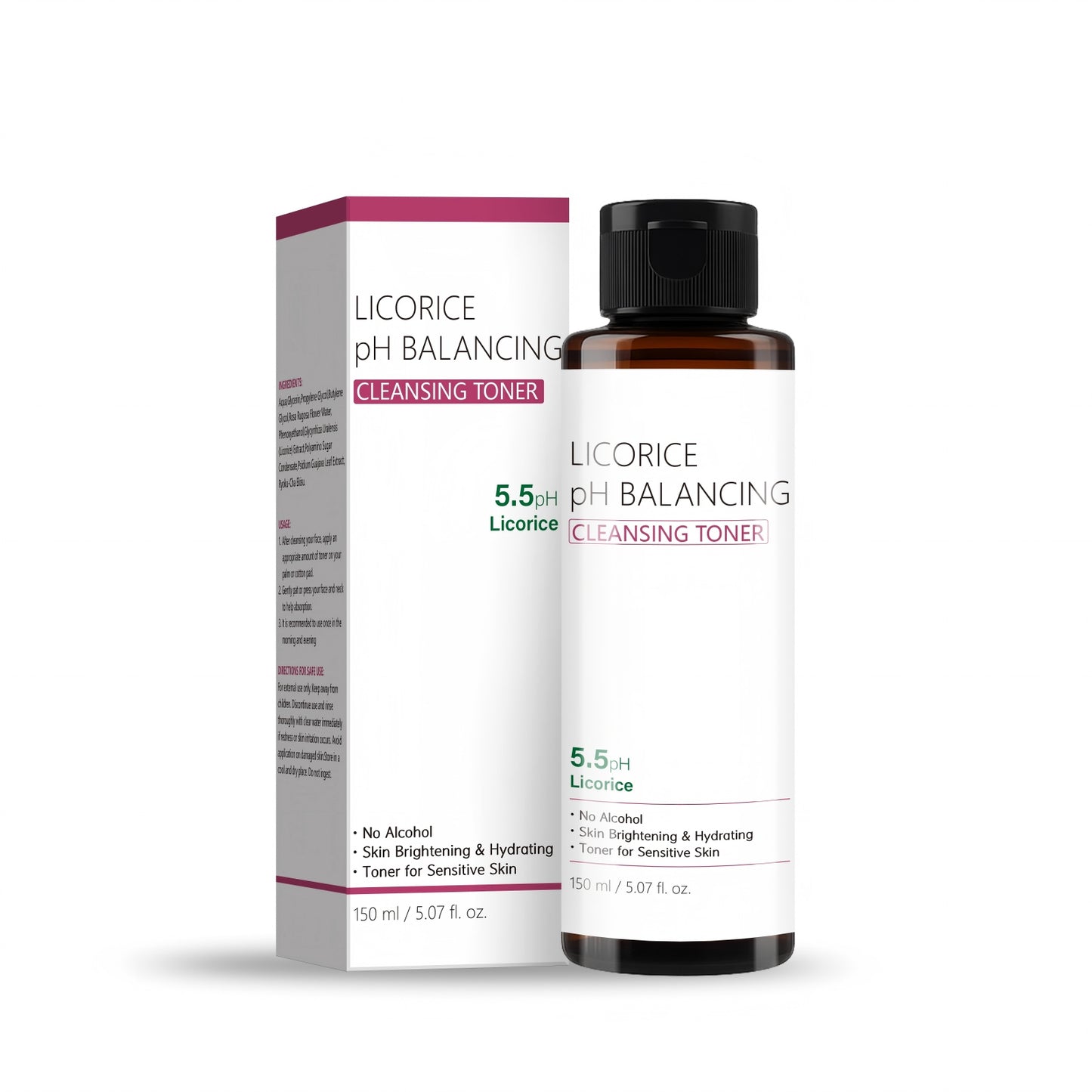 Cosmetics OEM 150ML Anti-acne Anti-oxidant Licorice PH Balancing Toner