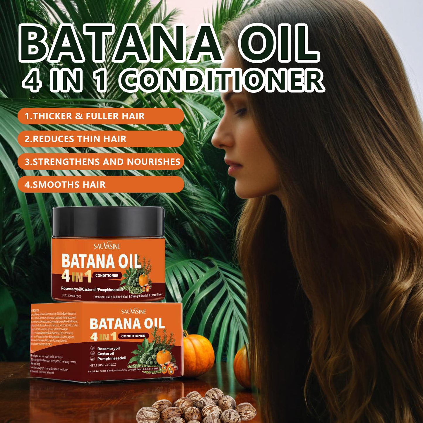 120ML Custom Logo Nourshing Smoothing Strength Hair Root Batana Oil Hair Care Conditioner