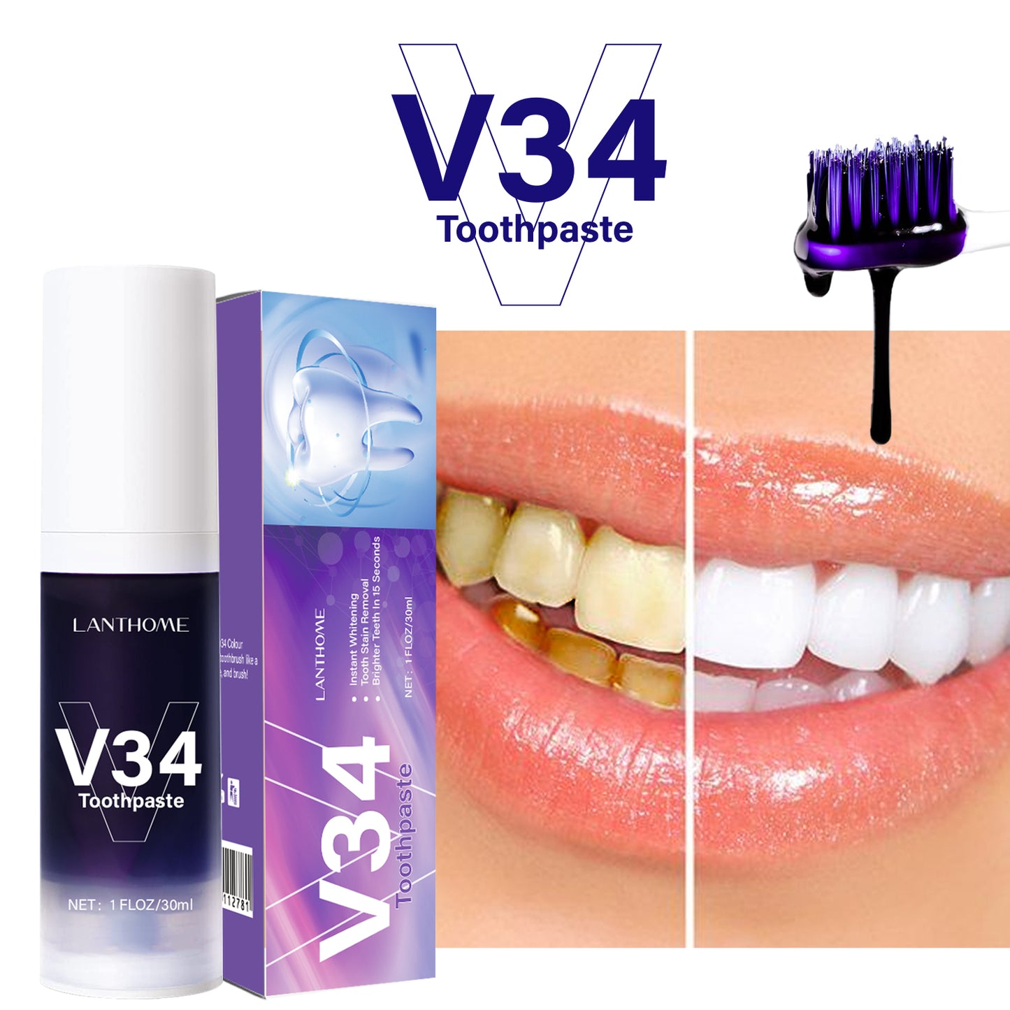 30ml Cosmetics Factory OEM ODM Wholesale Color Correction Whitening Toothpaste