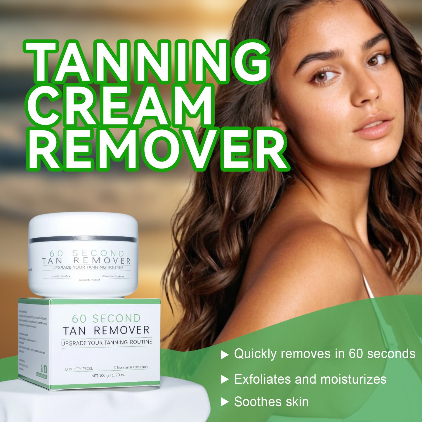 Custom Logo 100g Exfolating Smoothing 60 Seconds Tan Remover Cream