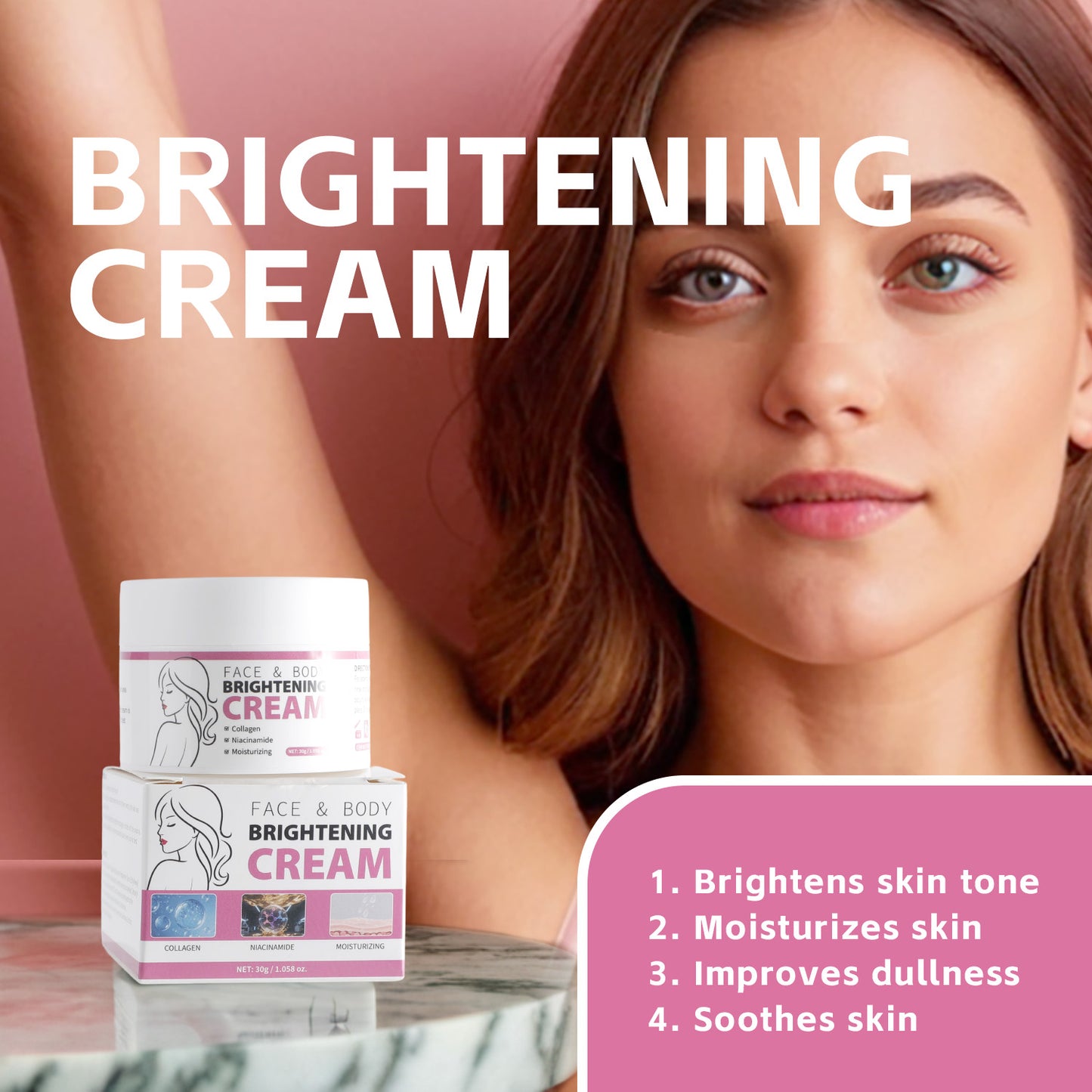OEM ODM 30g Bleaching Brightening Improving Dullness Face&Body Cream