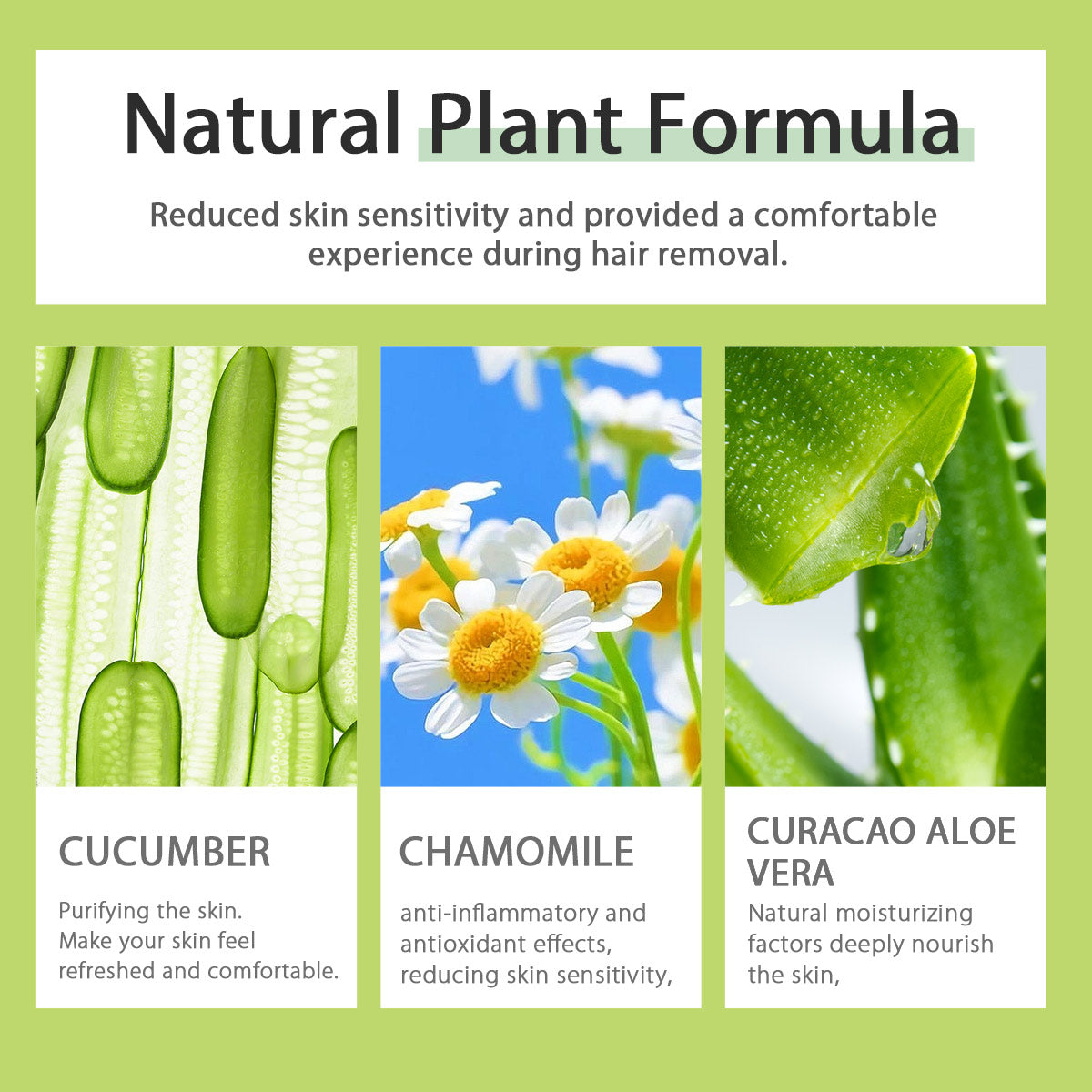 100ml Custom Private Label Cucumber Ten Minutes Hair Removal Hair Removal Spray
