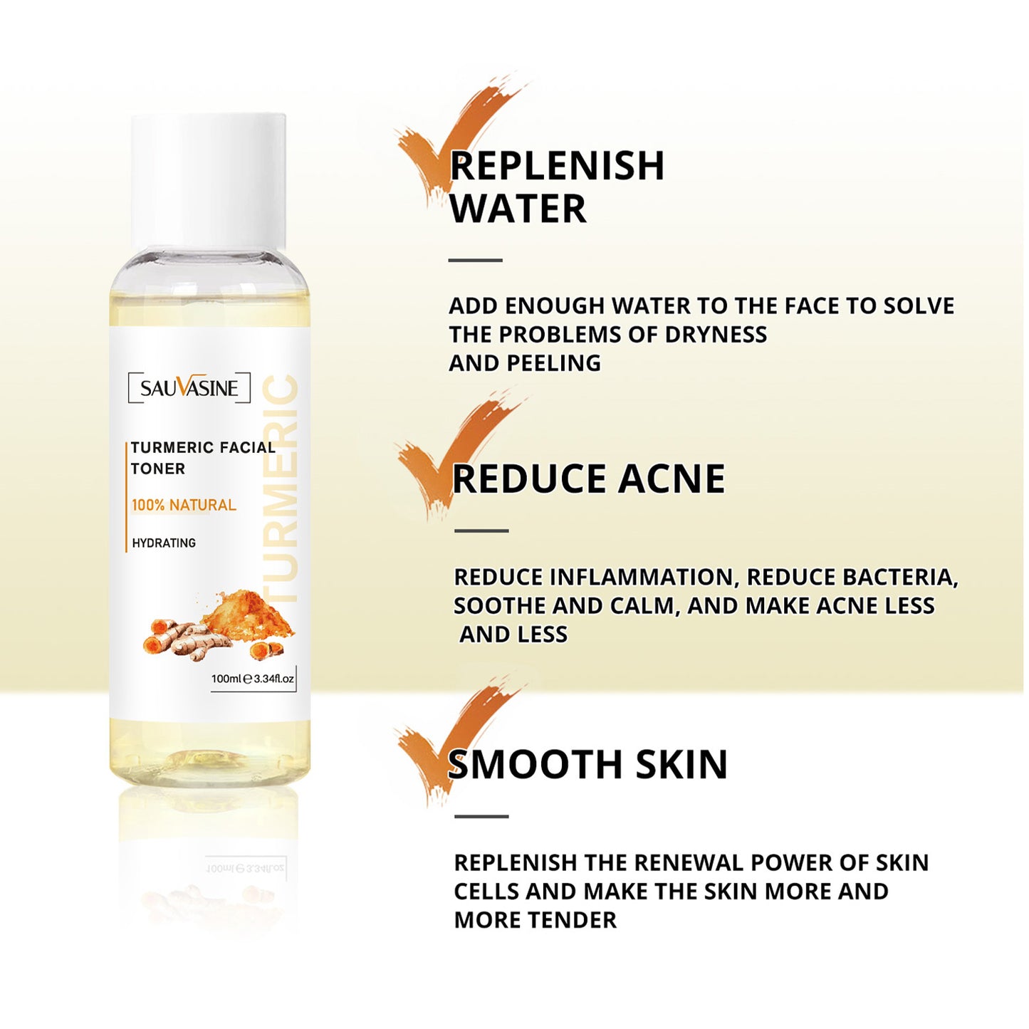100ml Cosmetics Manufacturer Moisturizing Repairing Anti-acne Turmeric Face Toner