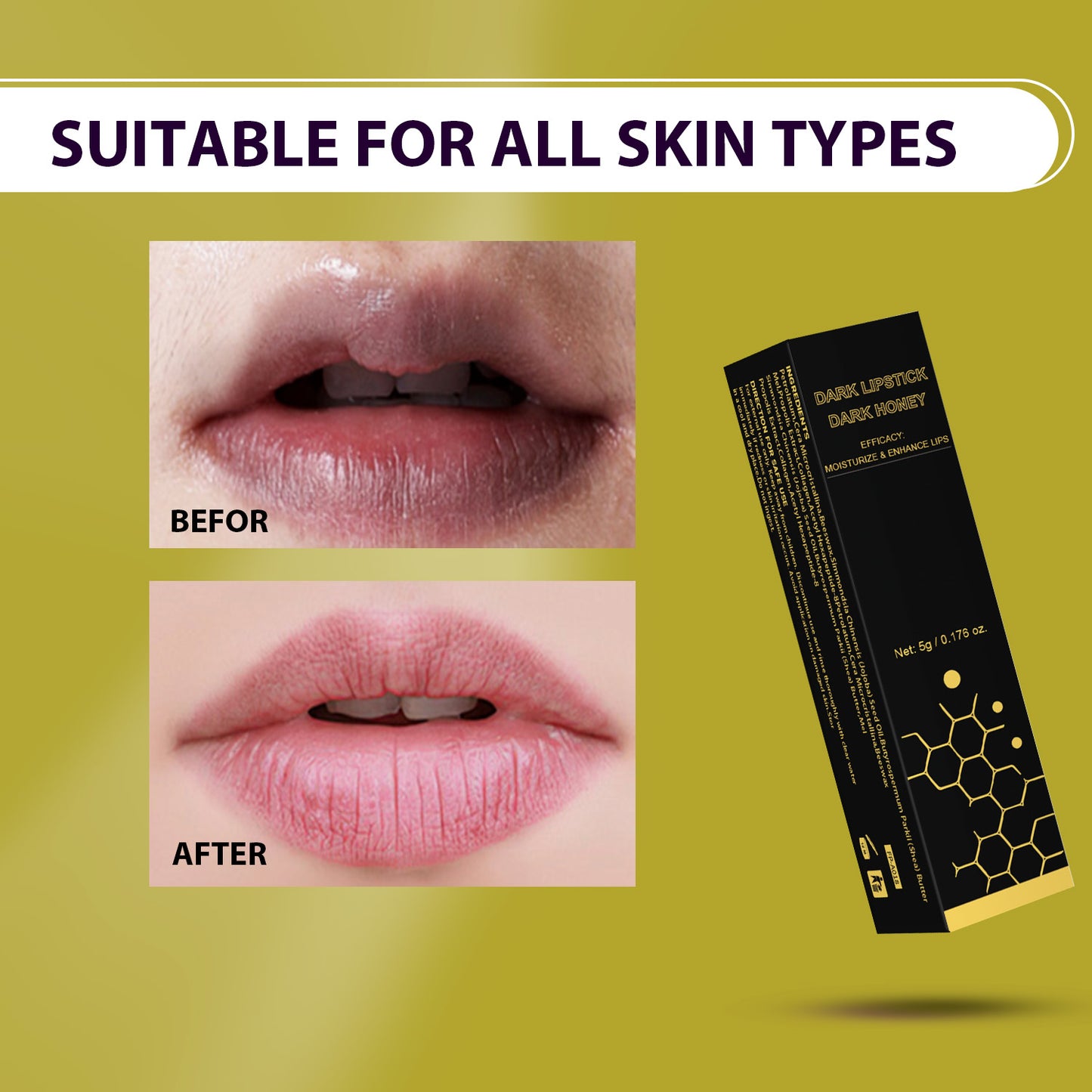 Cosmetics Factory 5g Moisturizing Nourishing Dark Honey Lip Balm