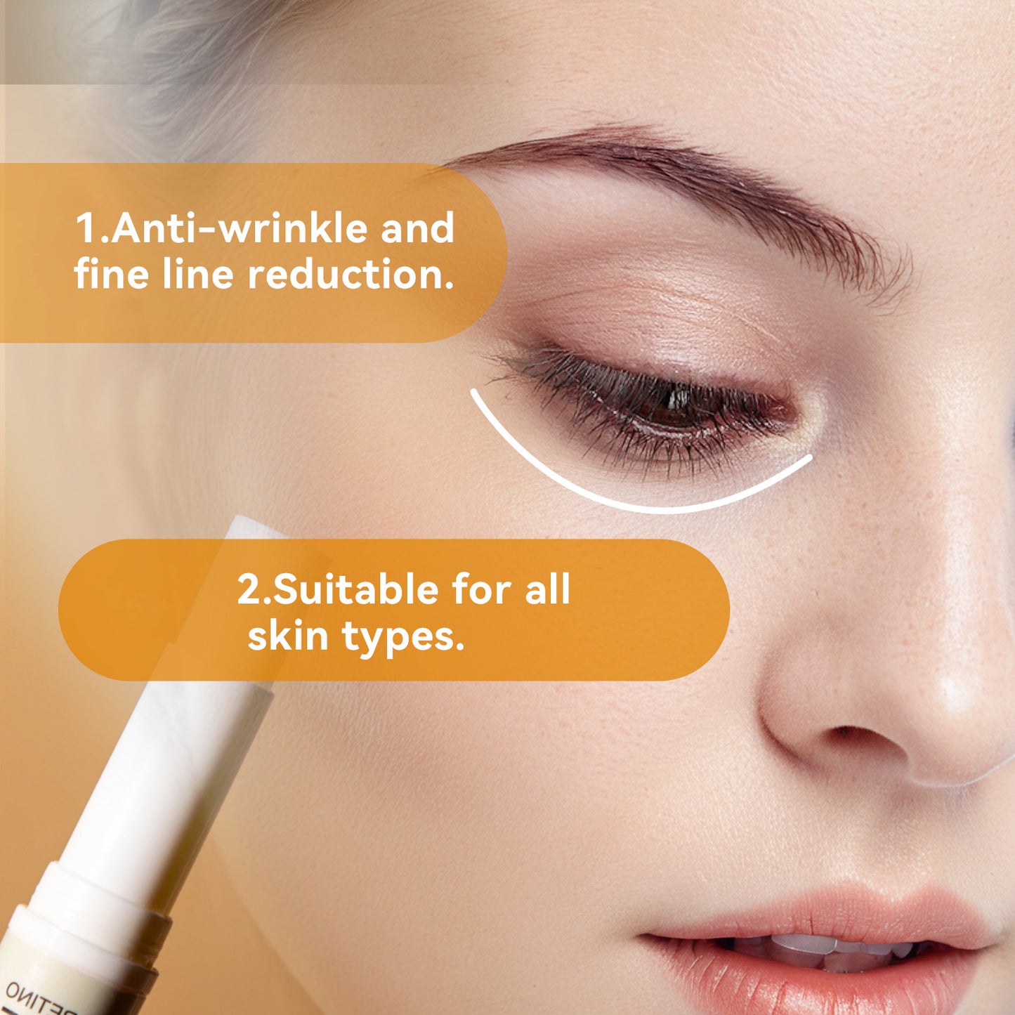 5g Cosmetics Manufacturer OEM ODM Dark Circles Eye Wrinkles Fine Lines Removal Friming Lifting Retinol Caffeine Eye Cream Stick