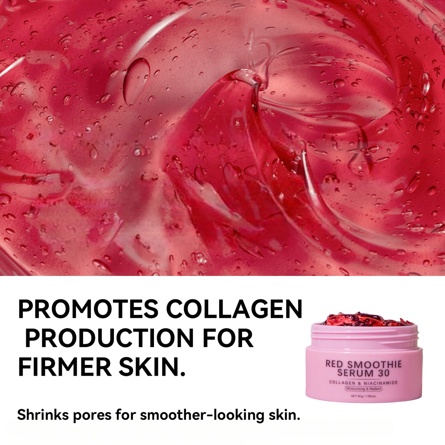 Cosmetics OEM 50g Anti-aging Brightening Red Smoothie Serum
