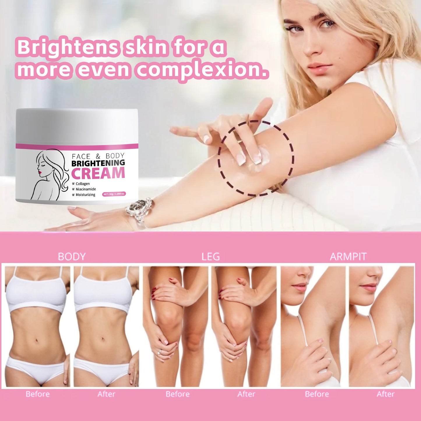 OEM ODM 30g Bleaching Brightening Improving Dullness Face&Body Cream