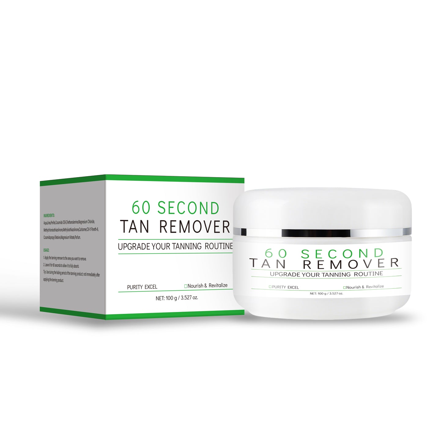 Custom Logo 100g Exfolating Smoothing 60 Seconds Tan Remover Cream