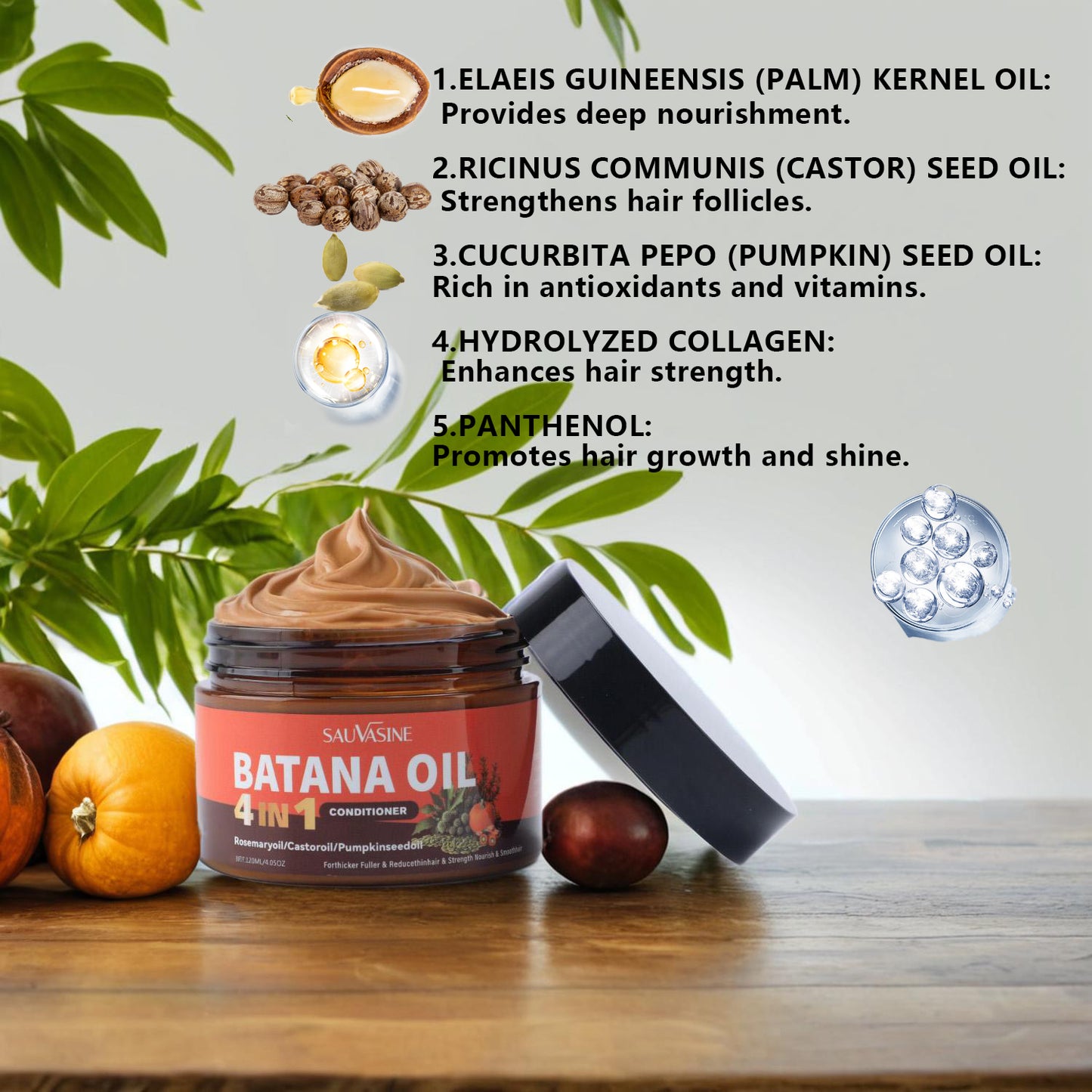 120ML Custom Logo Nourshing Smoothing Strength Hair Root Batana Oil Hair Care Conditioner