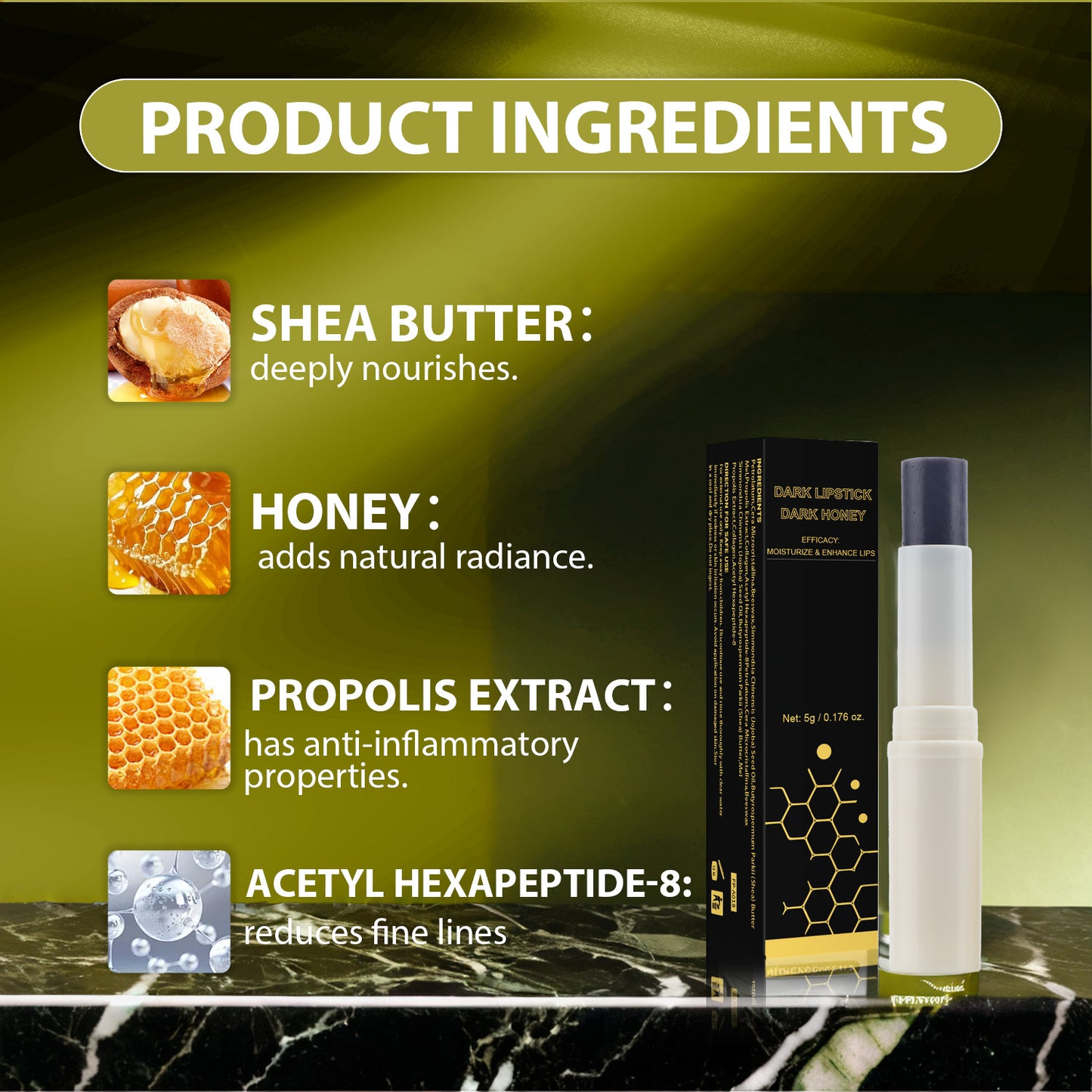 Cosmetics Factory 5g Moisturizing Nourishing Dark Honey Lip Balm
