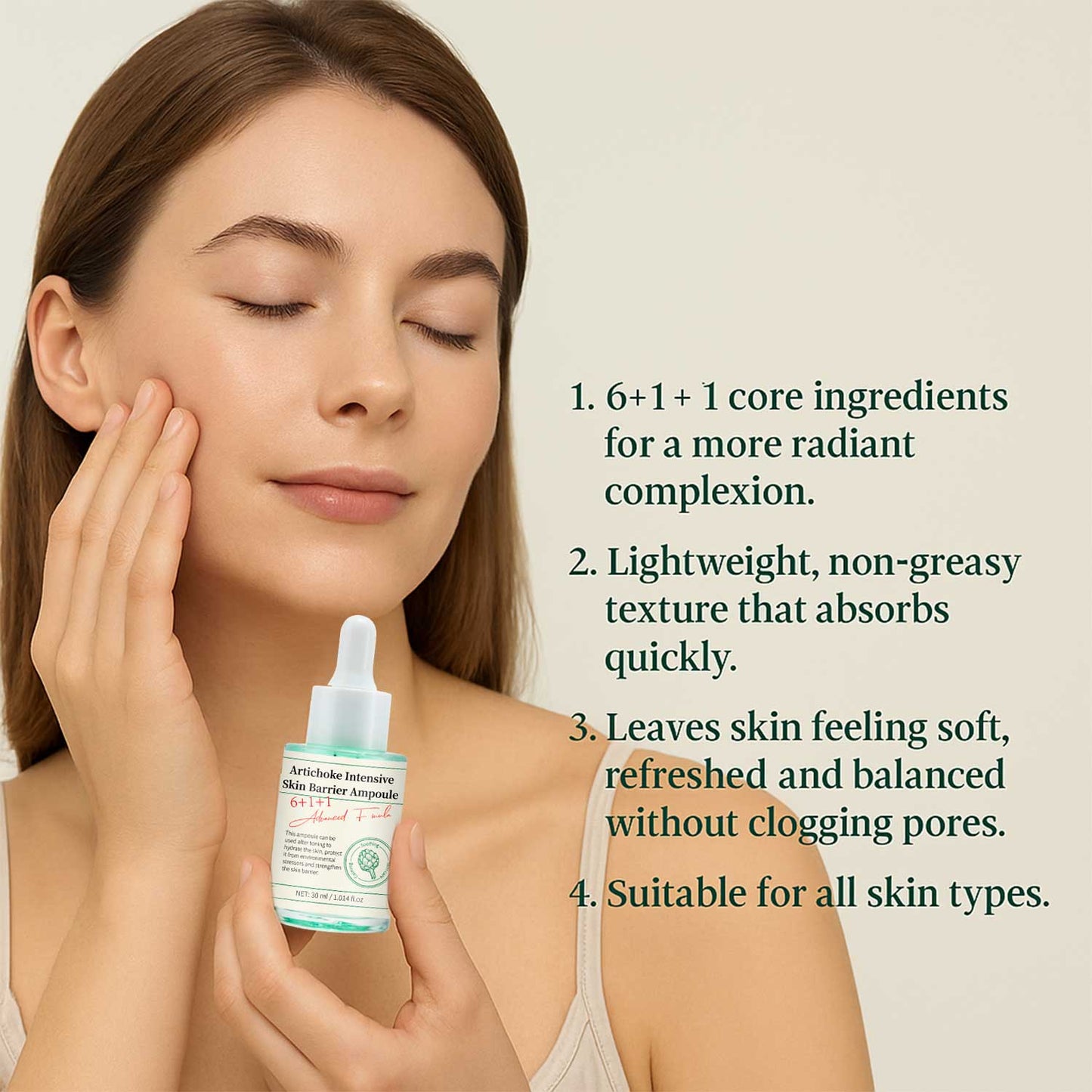 OEM ODM 30ML Glowing Artichoke Intensive Skin Barrier Ampoule