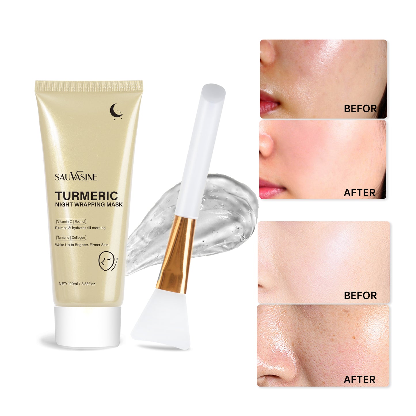 100ML Custom Logo Anti-aging Firming Moisturizing Turmeric Peeling Wrapping Mask