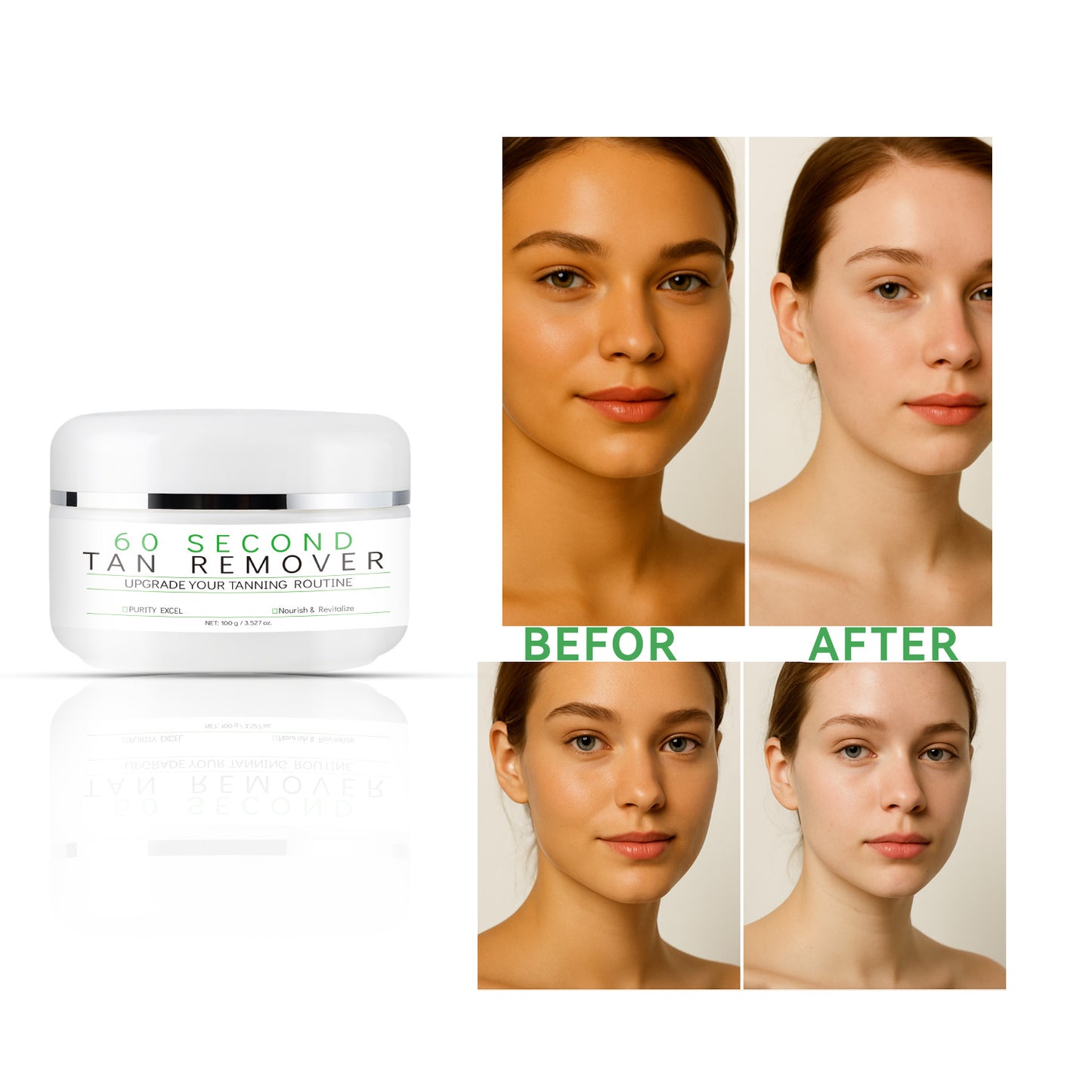 Custom Logo 100g Exfolating Smoothing 60 Seconds Tan Remover Cream