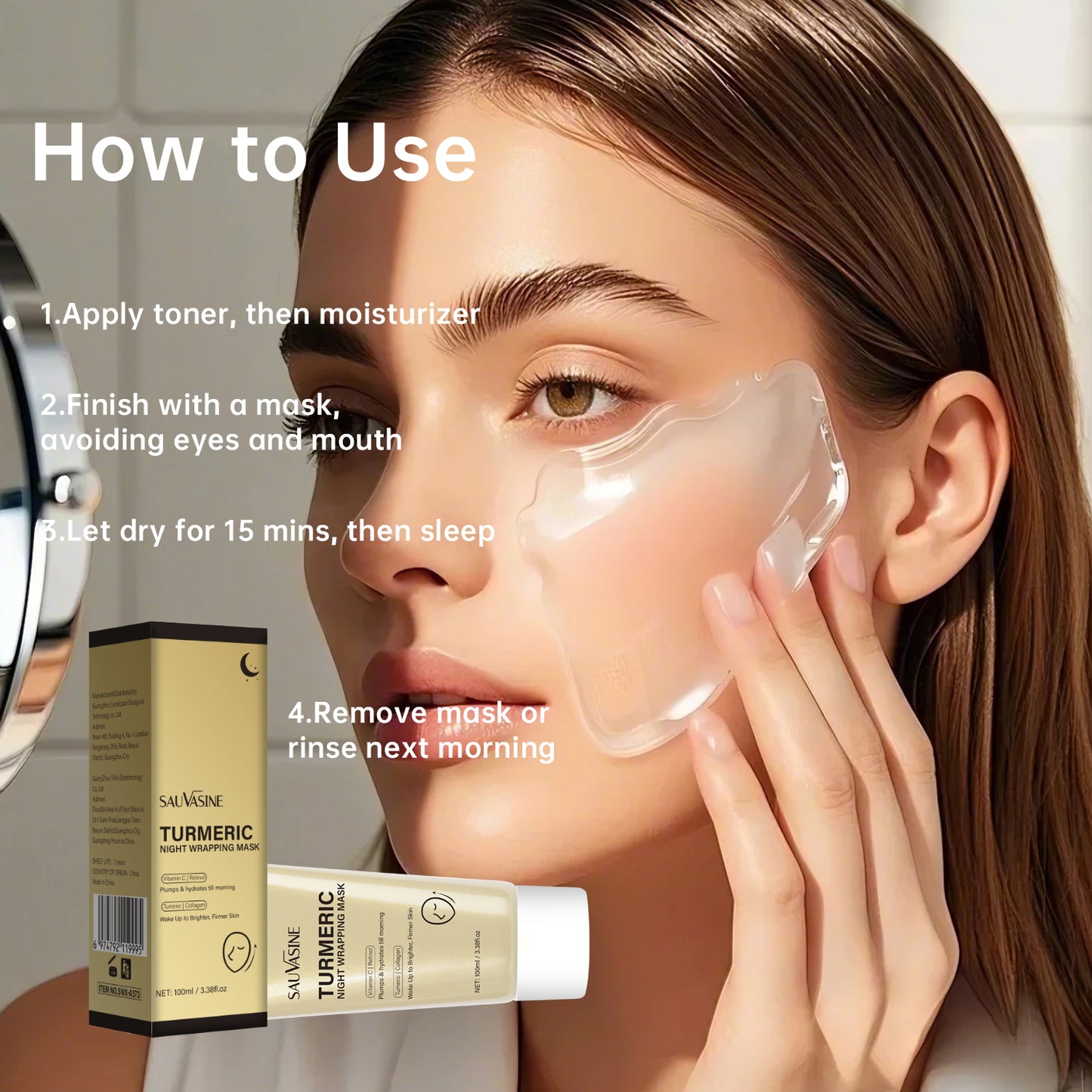 100ML Custom Logo Anti-aging Firming Moisturizing Turmeric Peeling Wrapping Mask