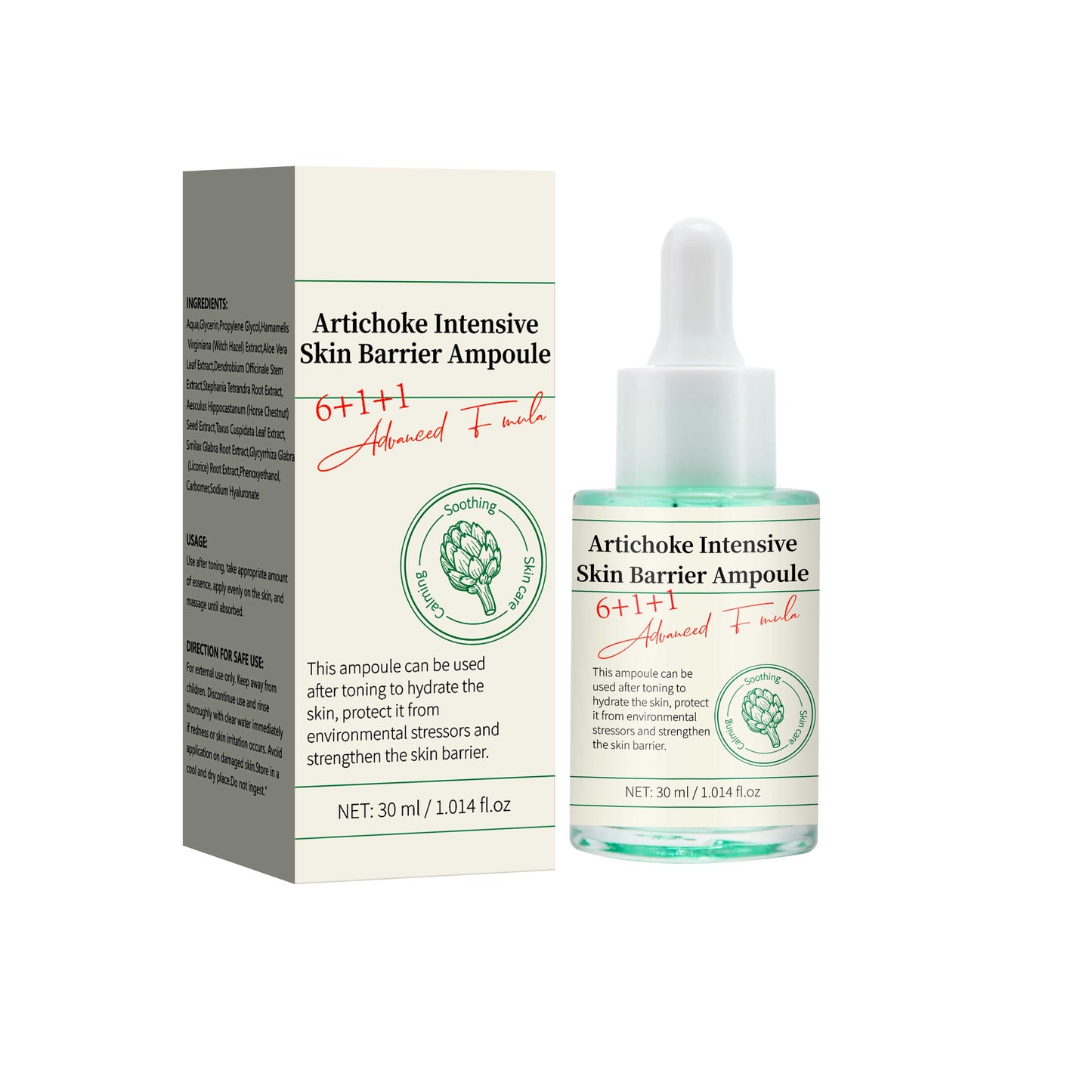 OEM ODM 30ML Glowing Artichoke Intensive Skin Barrier Ampoule