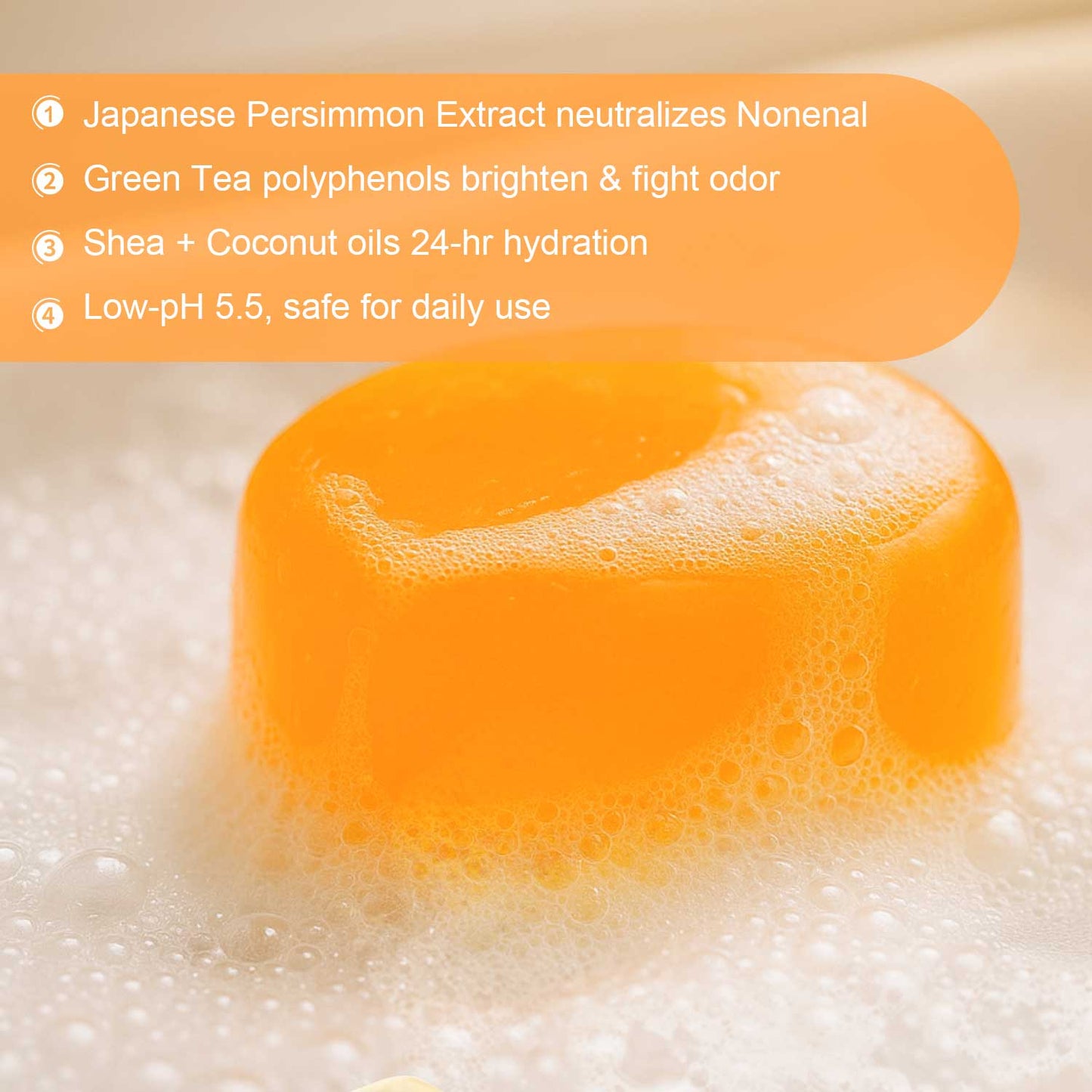 OEM ODM 100g Anti-aging Deodorizing Purifying Persimmon Soap