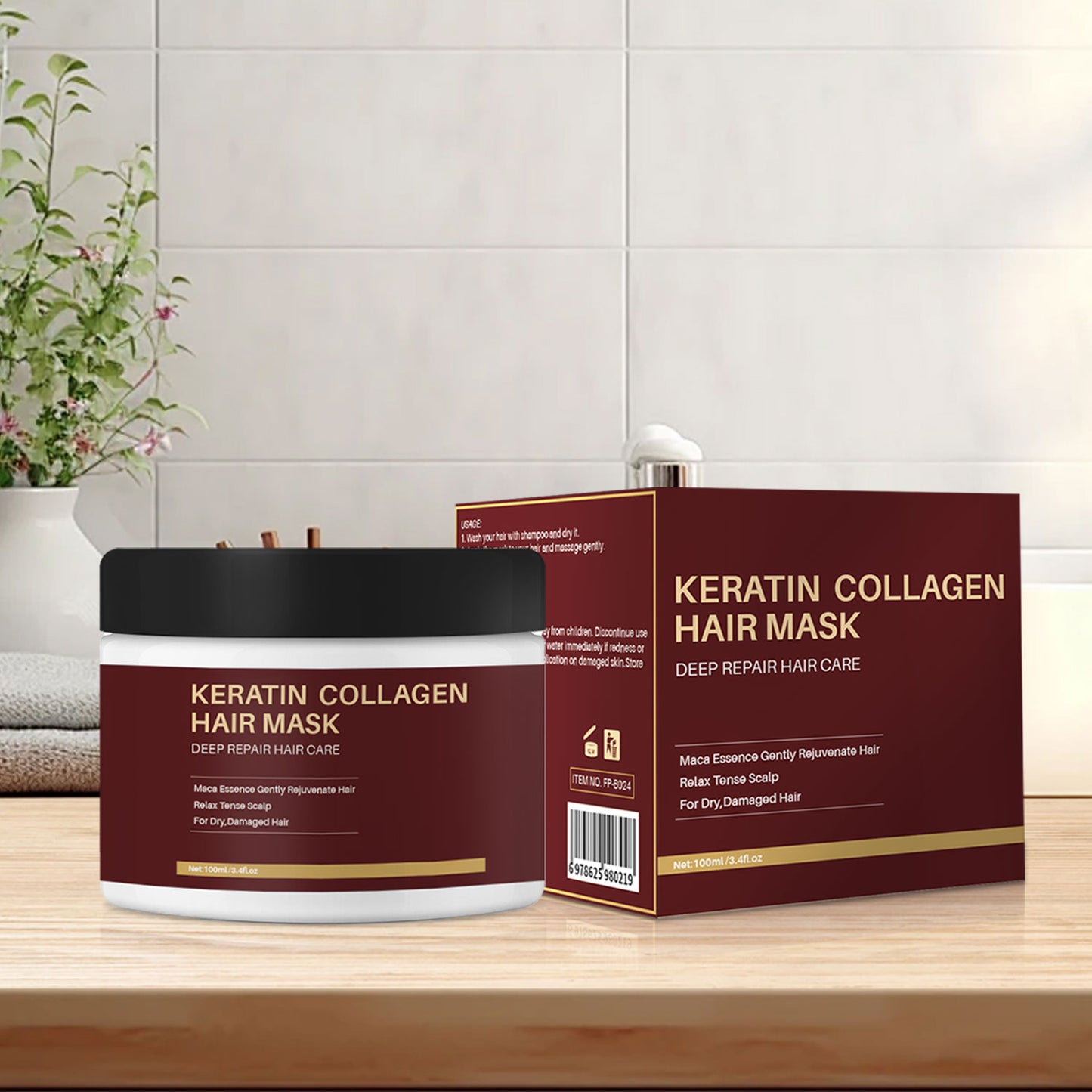 100ML Private Label Nourishing Smoothing Repairing Hair Damage Collagen Hair Mask