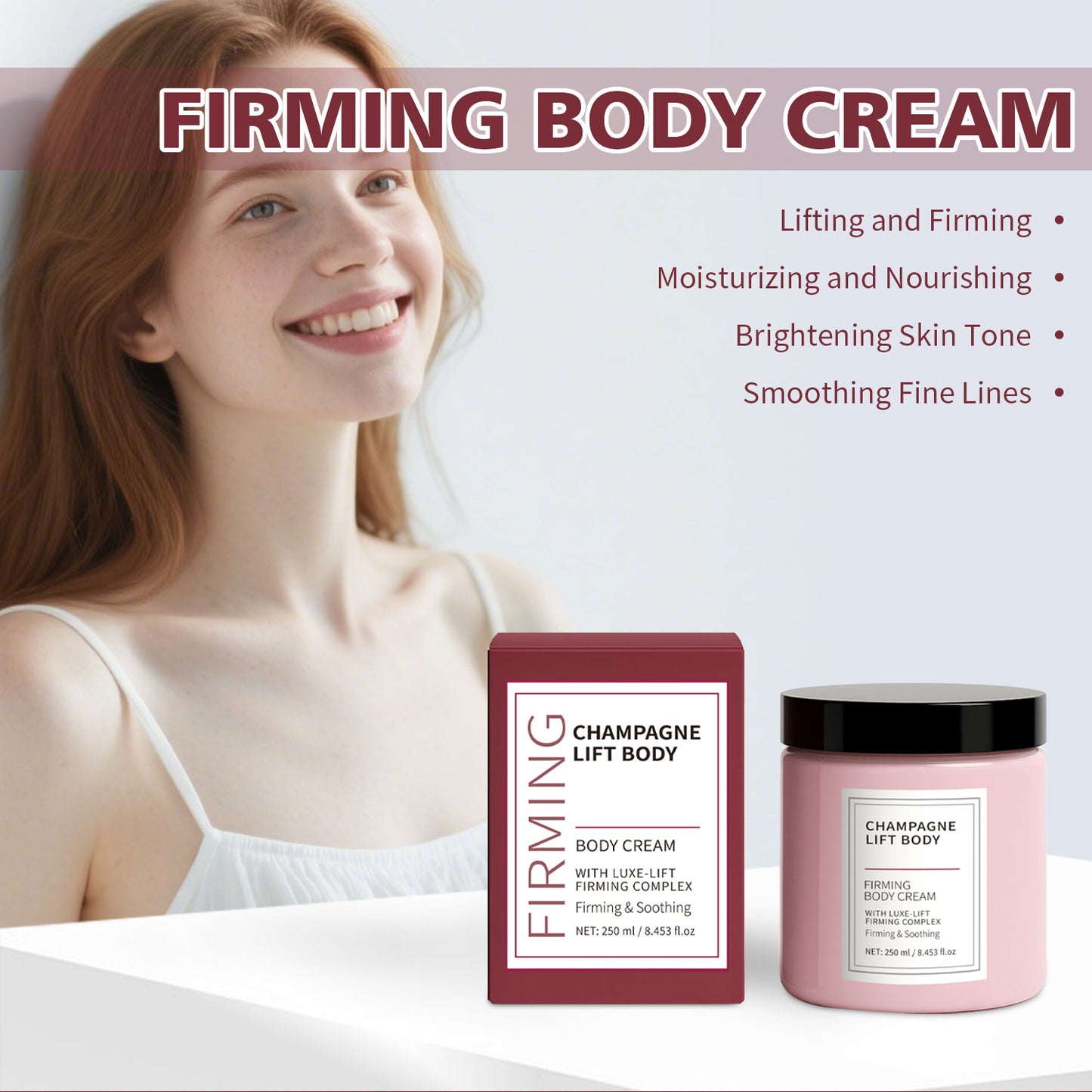 Custom Logo 250ML Lifting Firming Nourshing Collagen Ceramide Body Cream