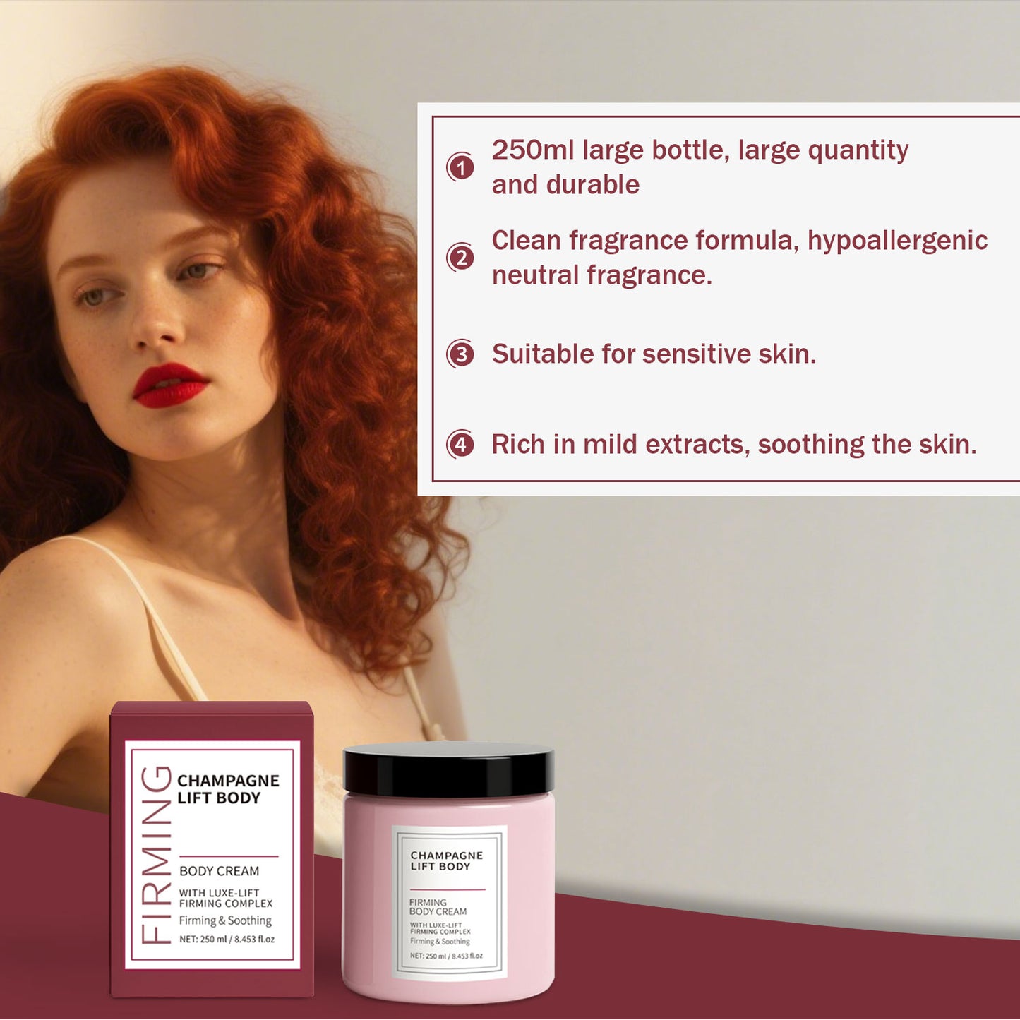 Custom Logo 250ML Lifting Firming Nourshing Collagen Ceramide Body Cream