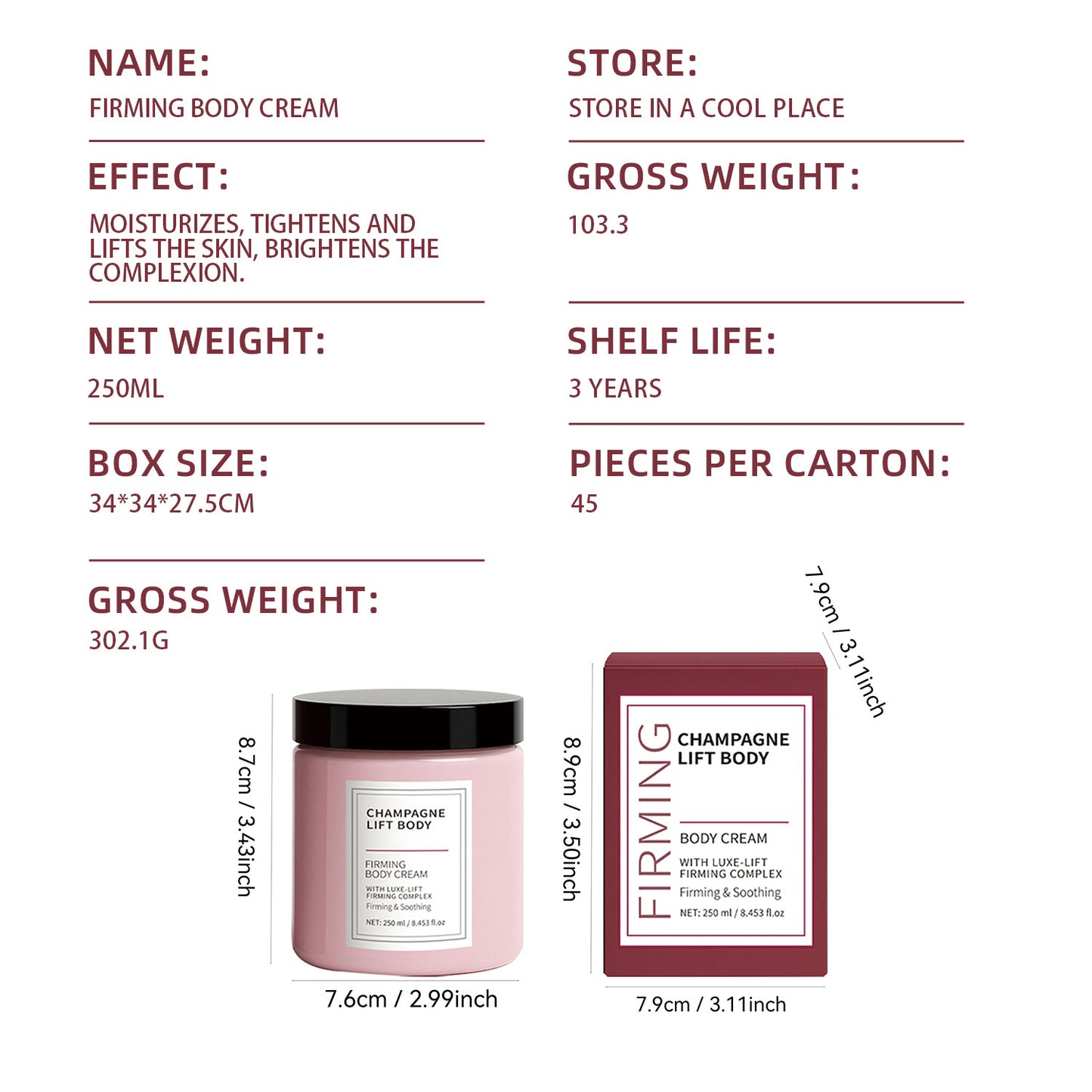 Custom Logo 250ML Lifting Firming Nourshing Collagen Ceramide Body Cream