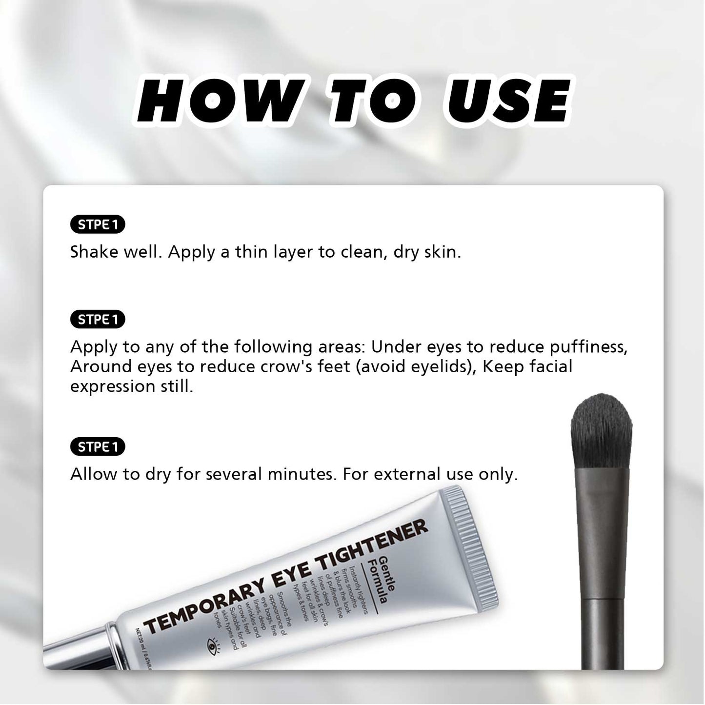 OEM ODM 20ML Instant Lifting Firming Temporary Eye Tightener Cream
