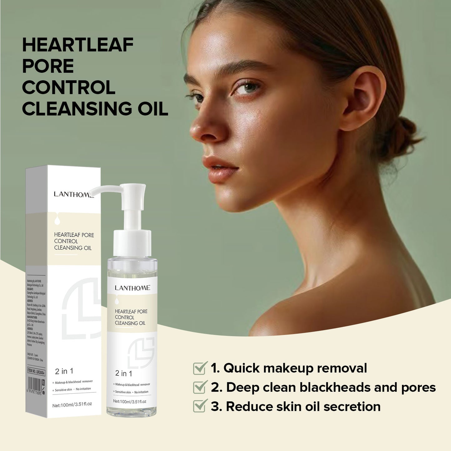 100ML Wholesale Deep Cleansing Shrinking Pores Makeup Removal Cleansing Oil