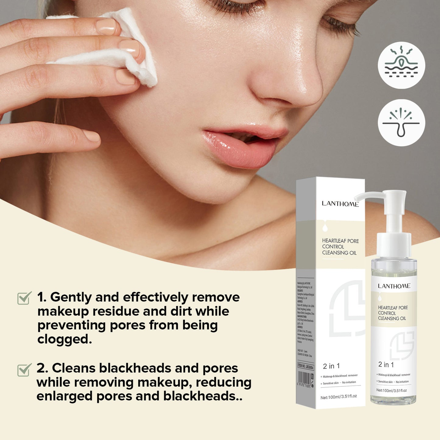 100ML Wholesale Deep Cleansing Shrinking Pores Makeup Removal Cleansing Oil