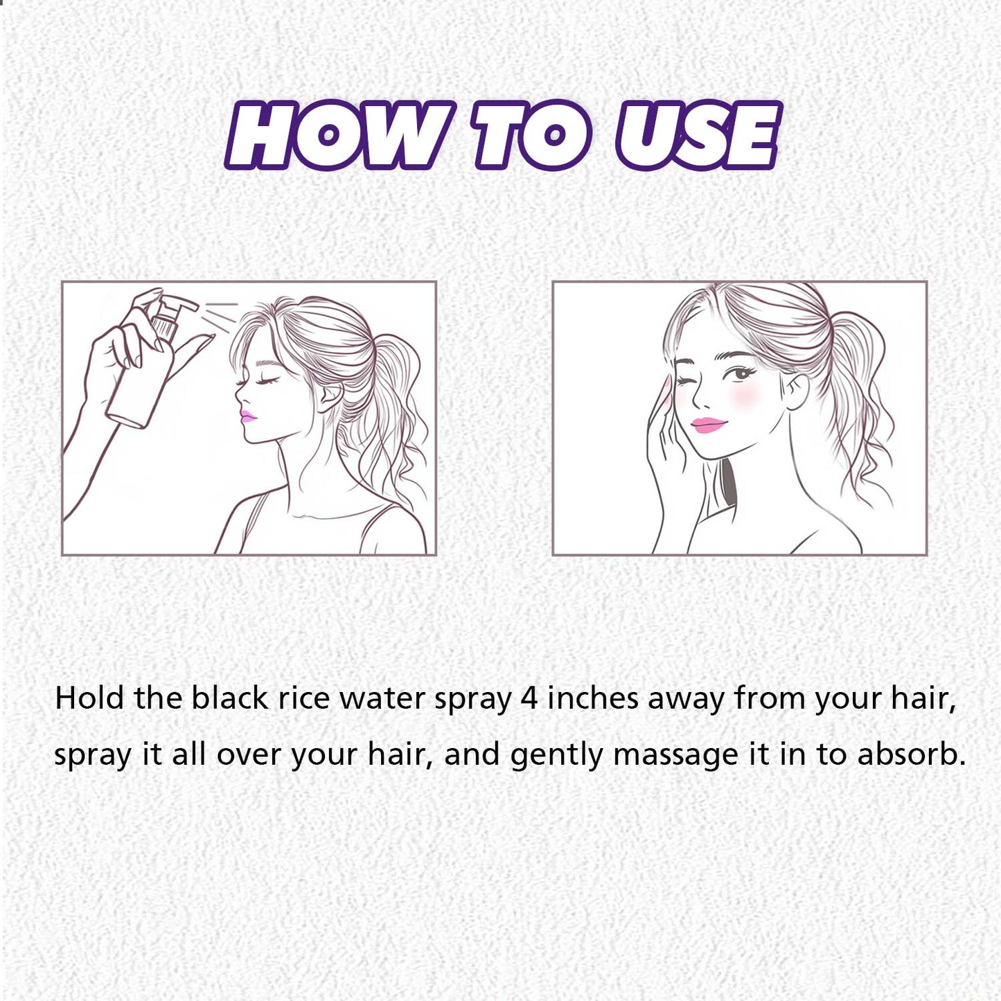 Custom Logo Wholesale 60ML Revitalize Strengthen Smooth Shiny Black Rice Hair Growth Spray