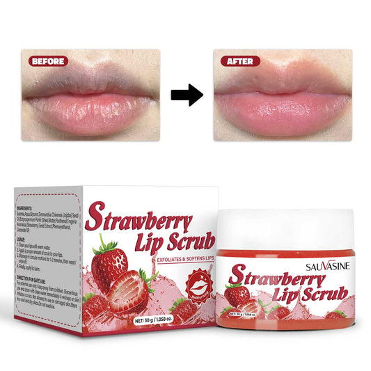 Skin Care Manufacturer 30g Strawberry Exfoliating Moisturizing Soft Tender Lip Scrub