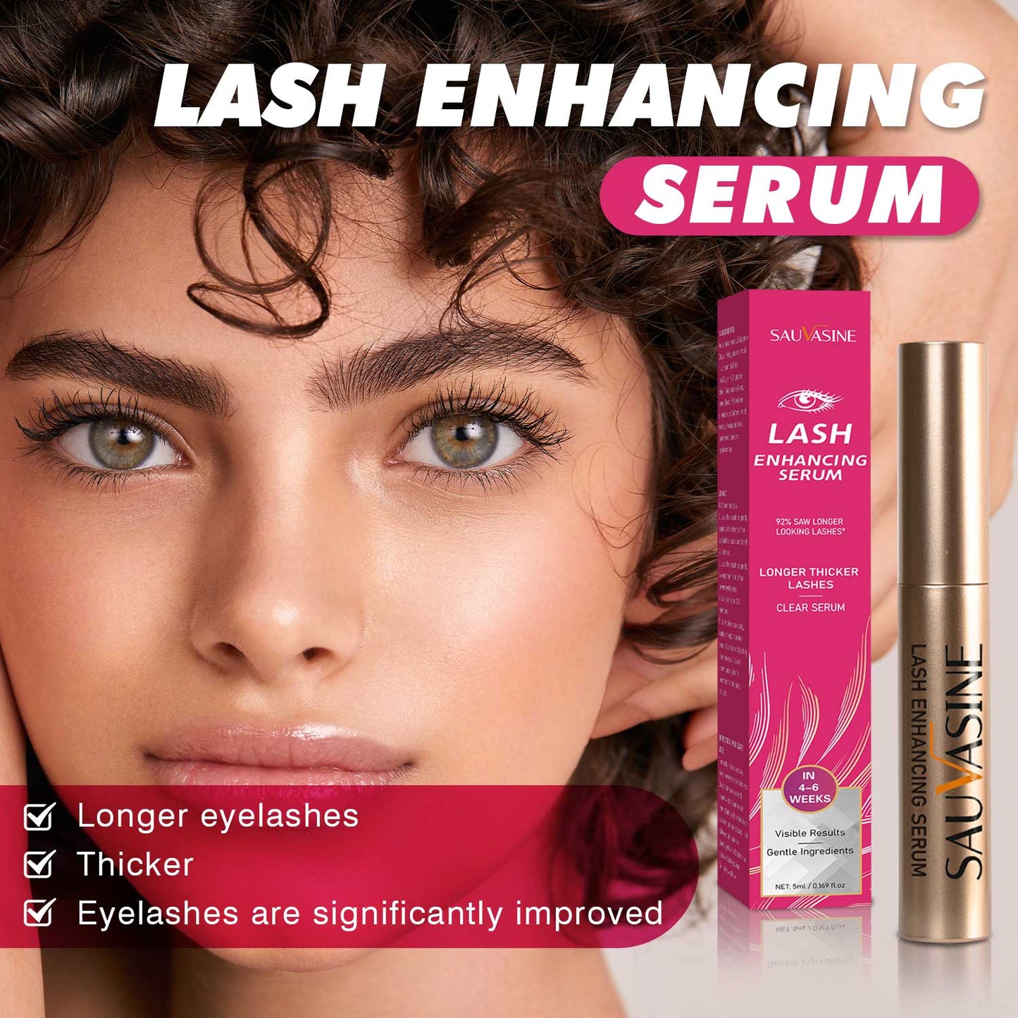 Custom Logo Wholesale 5ML Lash Enhancing Longer Thicker Eyelarsh Growth Serum