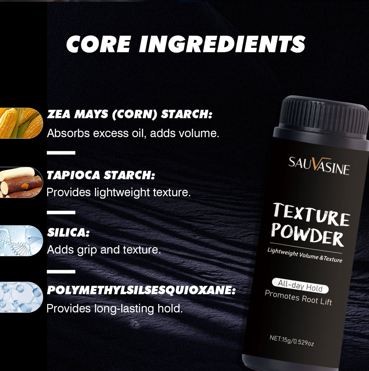 Cosmetics OEM 15g Long Lasting Volumizing Styling Hair Texture Powder