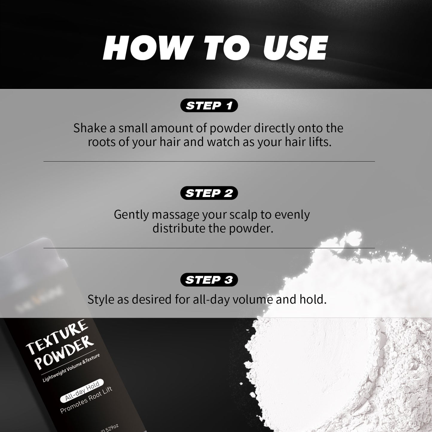 Cosmetics OEM 15g Long Lasting Volumizing Styling Hair Texture Powder