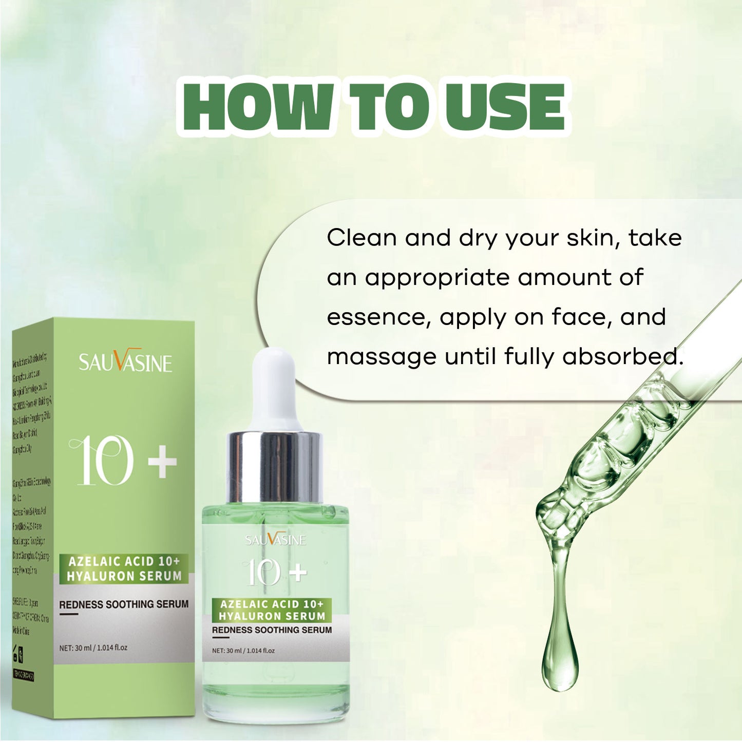 30ml Custom Logo Wholesale 10% Azelaic Acid Hyaluronic Acid Anti-acne Brightening Moisturizing Face Serum