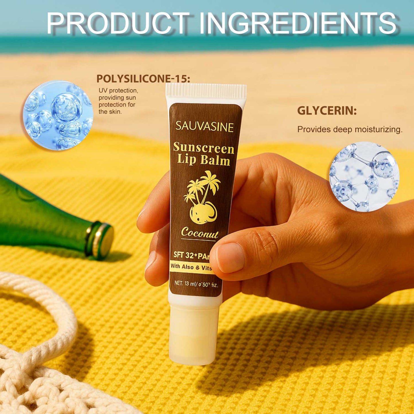 Custom Private Label Wholesale 15ML SPF30 UVA UVB Protection Mosturizing Lip Balm