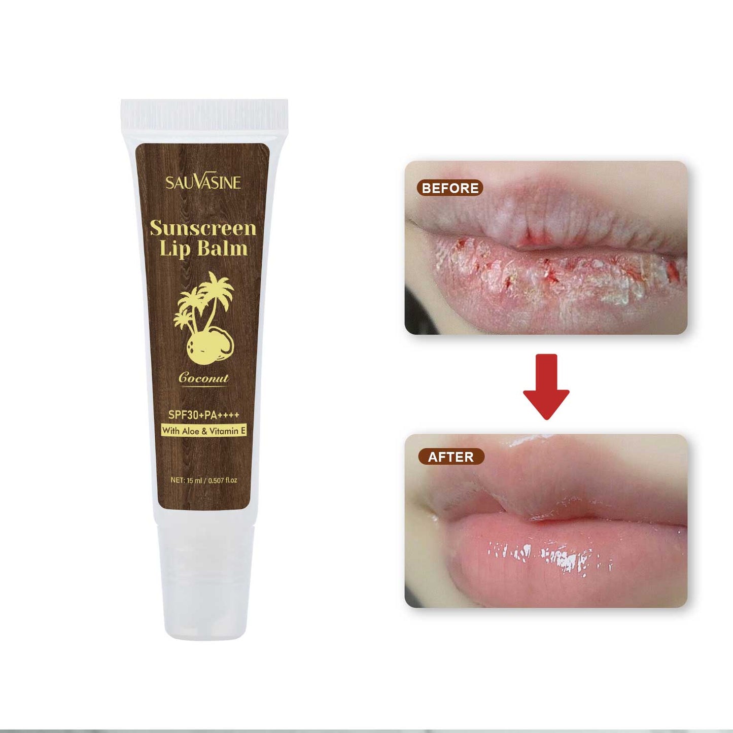 Custom Private Label Wholesale 15ML SPF30 UVA UVB Protection Mosturizing Lip Balm