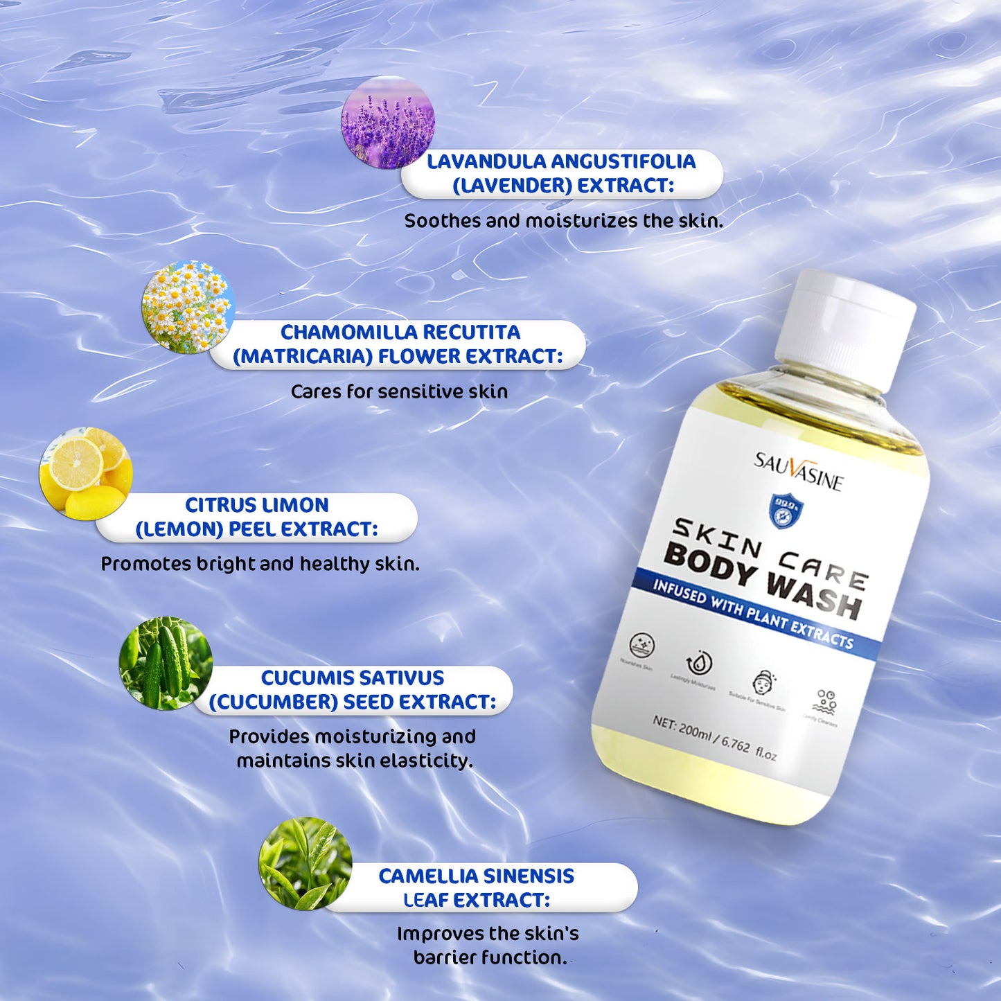 200ML OEM ODM Gentle Cleansing for Sensitive Skin Nourishing Long Lasting Moisturizing Rich Foam Antibacterial Antifungal Body Wash