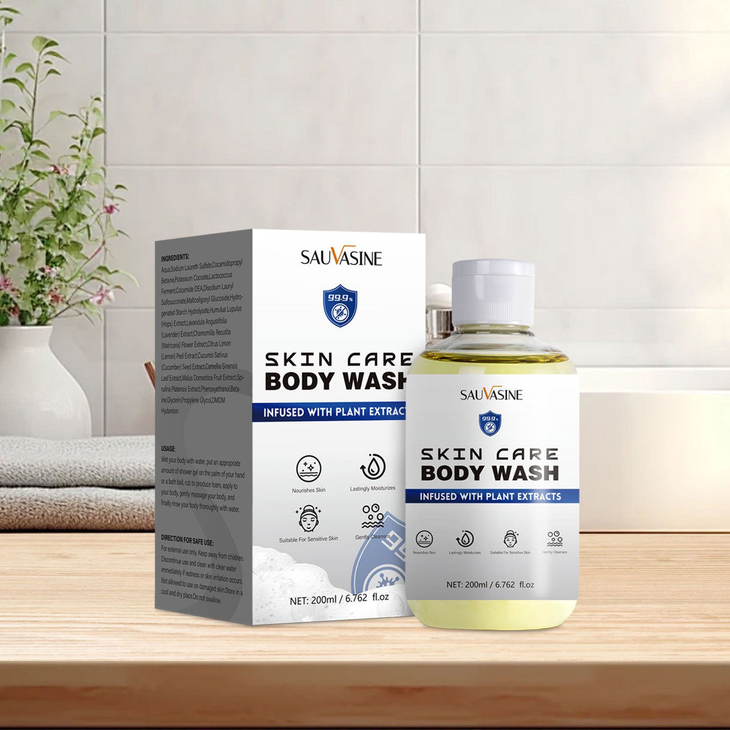 200ML OEM ODM Gentle Cleansing for Sensitive Skin Nourishing Long Lasting Moisturizing Rich Foam Antibacterial Antifungal Body Wash
