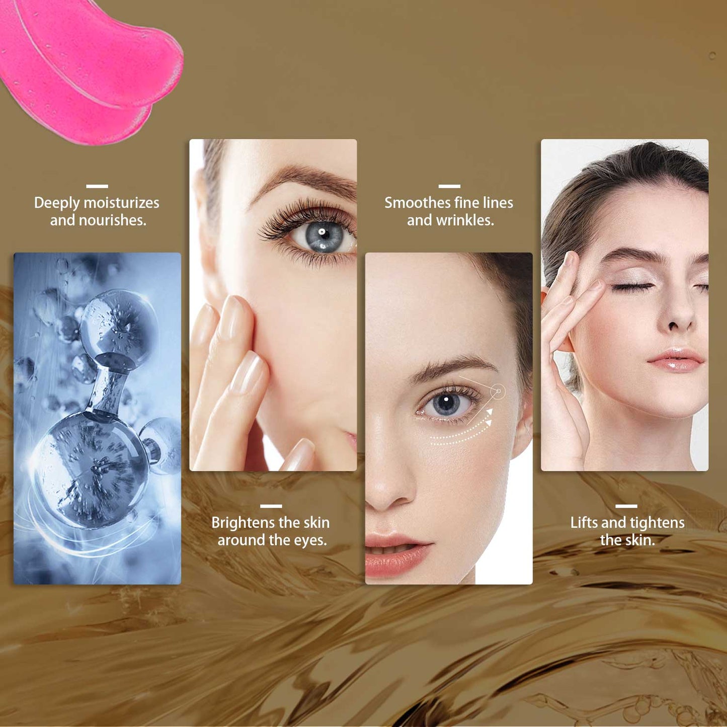 OEM ODM Wholesale 24 Pairs in One Box Anti-aging Anti-wrinkle Dark Circle Removal Firming Lifting Eye Patches