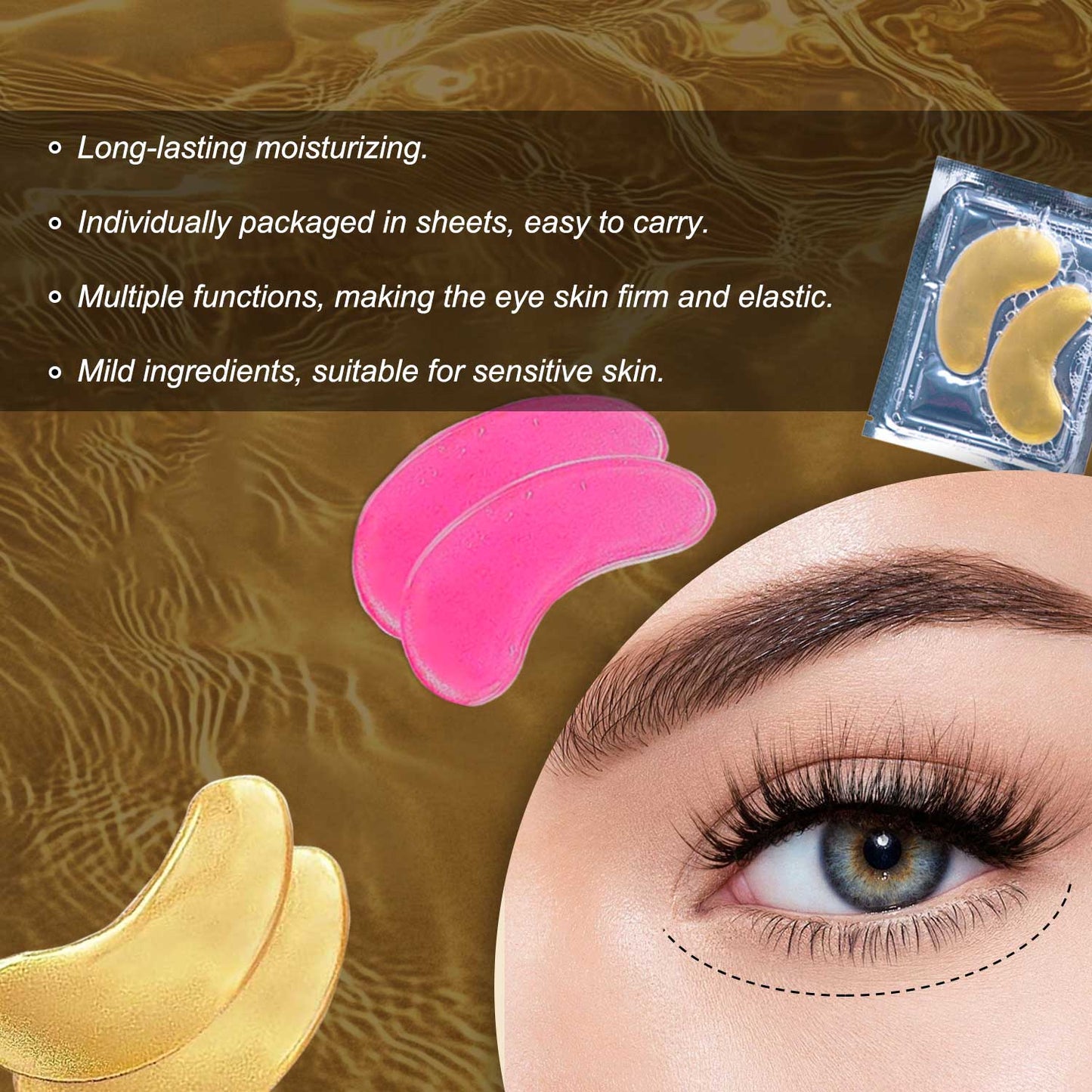 OEM ODM Wholesale 24 Pairs in One Box Anti-aging Anti-wrinkle Dark Circle Removal Firming Lifting Eye Patches