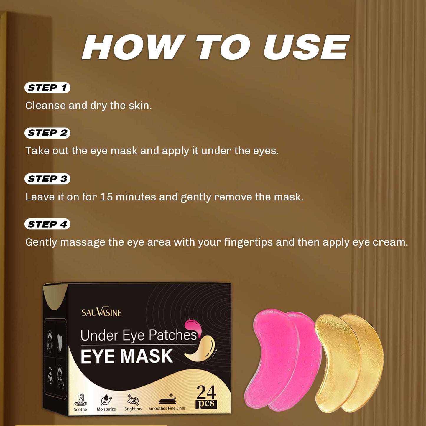 OEM ODM Wholesale 24 Pairs in One Box Anti-aging Anti-wrinkle Dark Circle Removal Firming Lifting Eye Patches