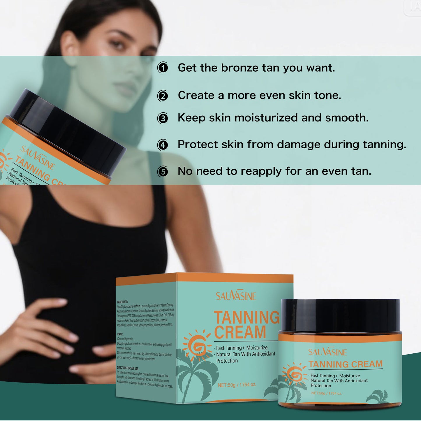 Beauty Manufacturing 50g Improve Skin Tone Tanning Cream
