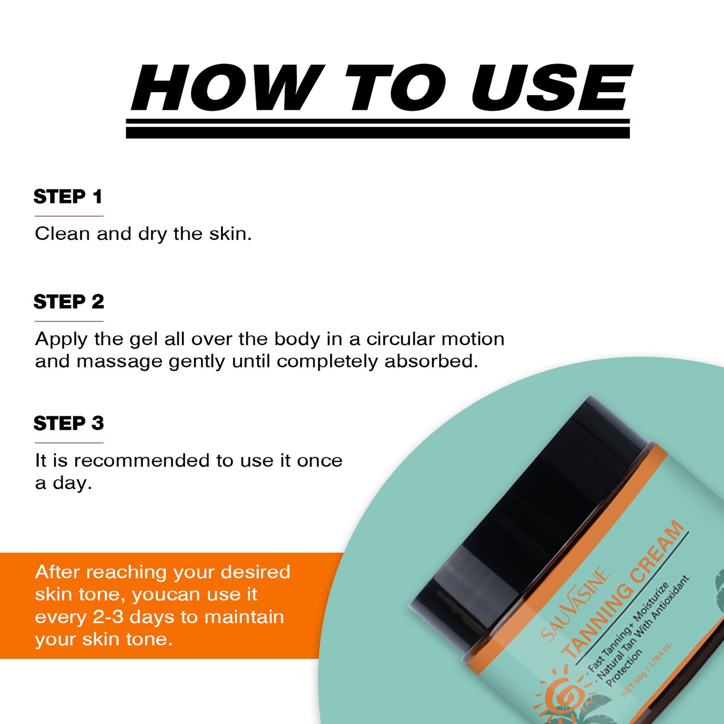 Beauty Manufacturing 50g Improve Skin Tone Tanning Cream